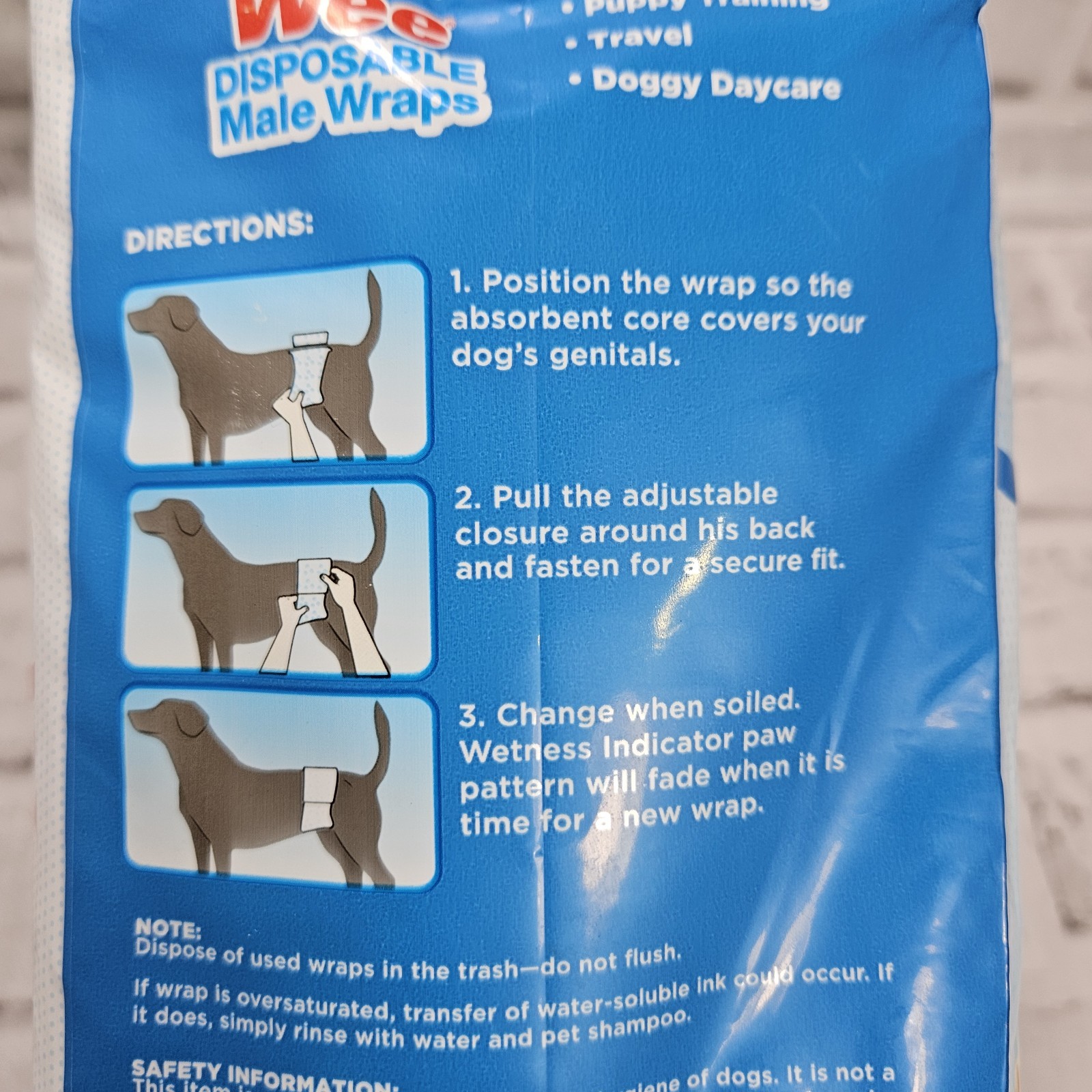 Wee-Wee Super Absorbent Disposable Adjustable Dog Potty Training Male Wraps New