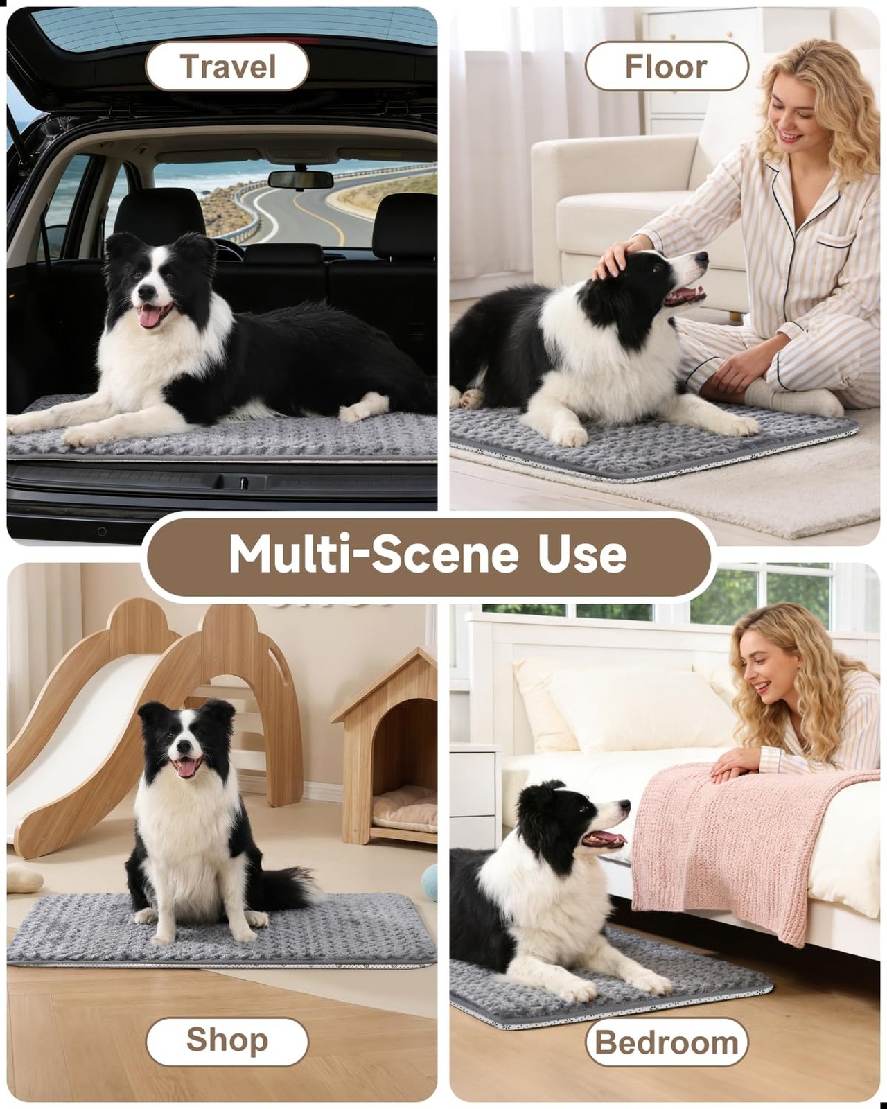 XL Dog Bed for Crate High Resilience Foam Crate Pad Mat for Large Dogs Washab…