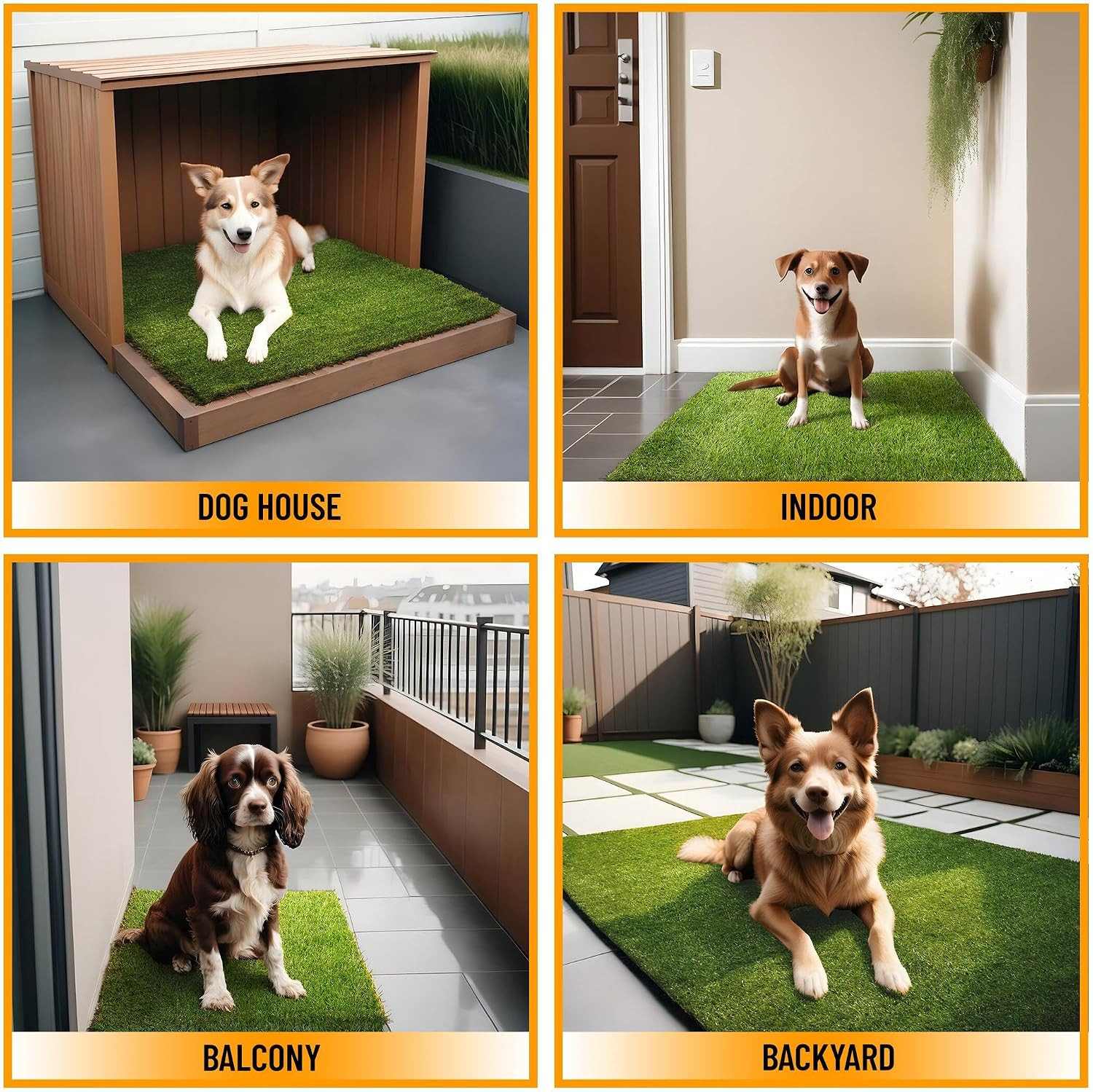Artificial Grass Puppy Potty Training Pad with Tray, 15″ x 30″ Reusable Pee Pad