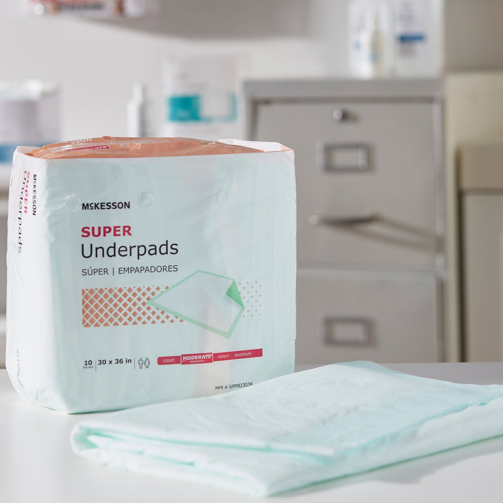 50 McKesson Moderate Absorbency Adult Bed Pad Disposable Incontinence Underpads