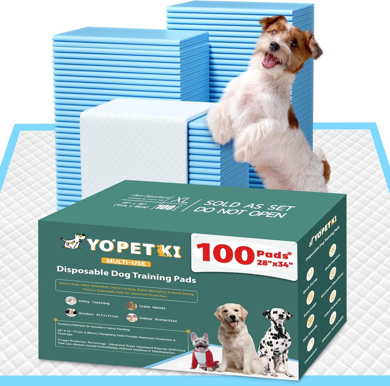 60 Count Extra Large Dog Pee Pads 28″ x 34″ Super Absorbent X-Large Puppy Pads
