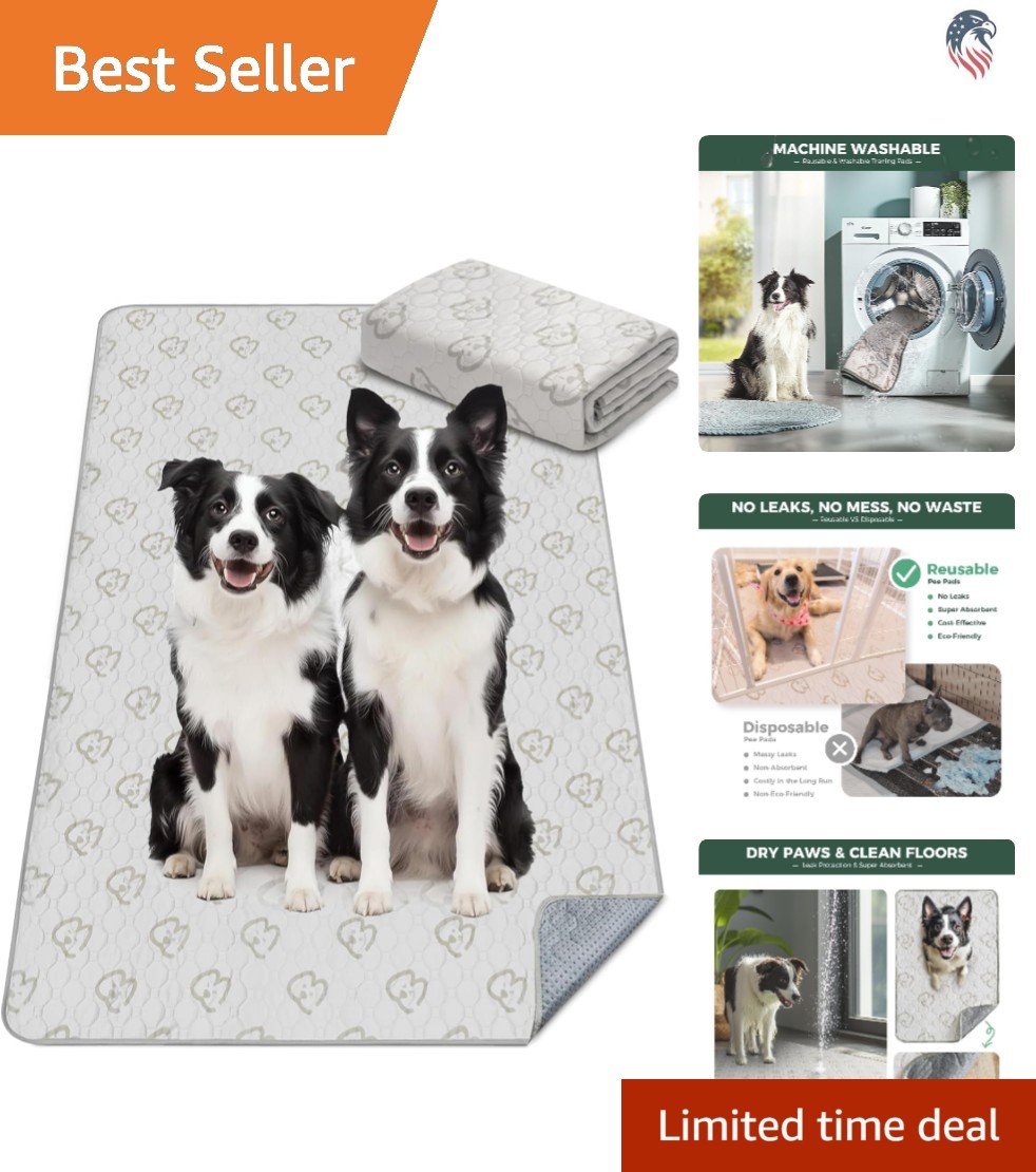 Anti-Slip Washable Dog Playpen Mat, 43″ x 98″, Super Absorbent & Leak Proof