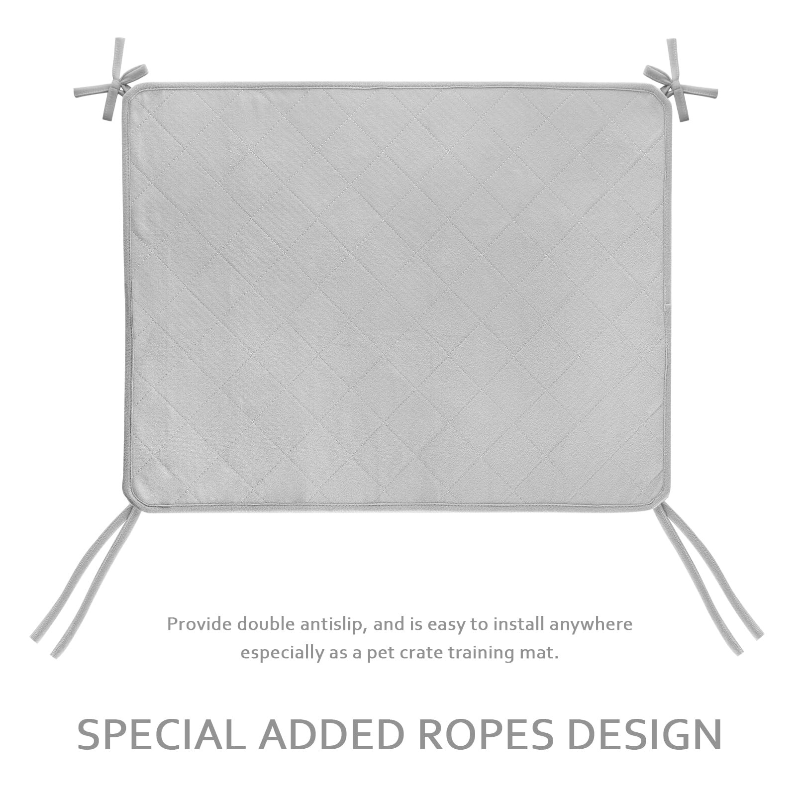 Waterproof Dog Crate Mat with Rope 2 Pack 24×18 Inch Washable Pee Pad