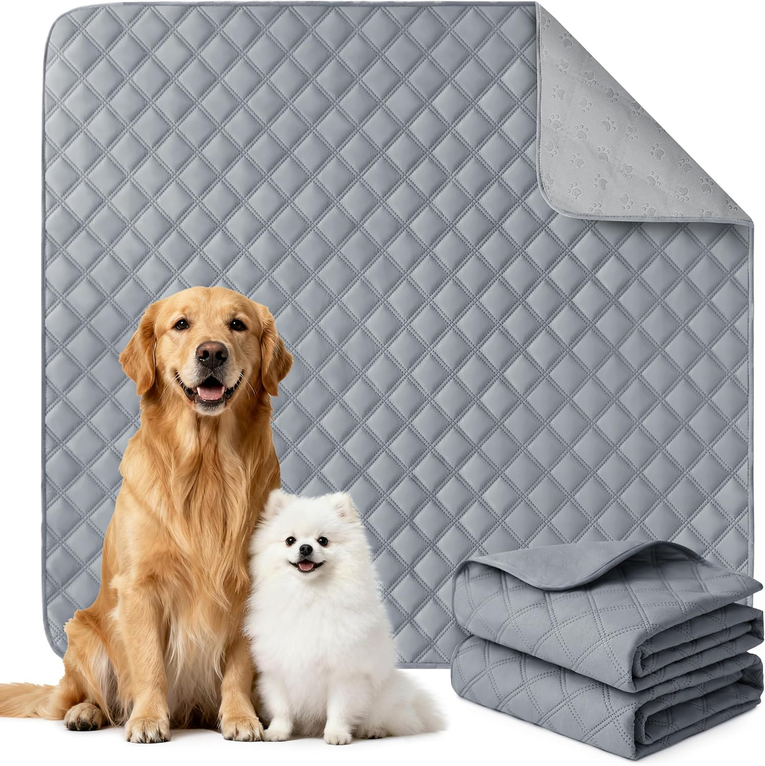 Reusable Washable Pee Pads for Dogs Large/Extra Large 36” X 41” 2 Pack, Abs…