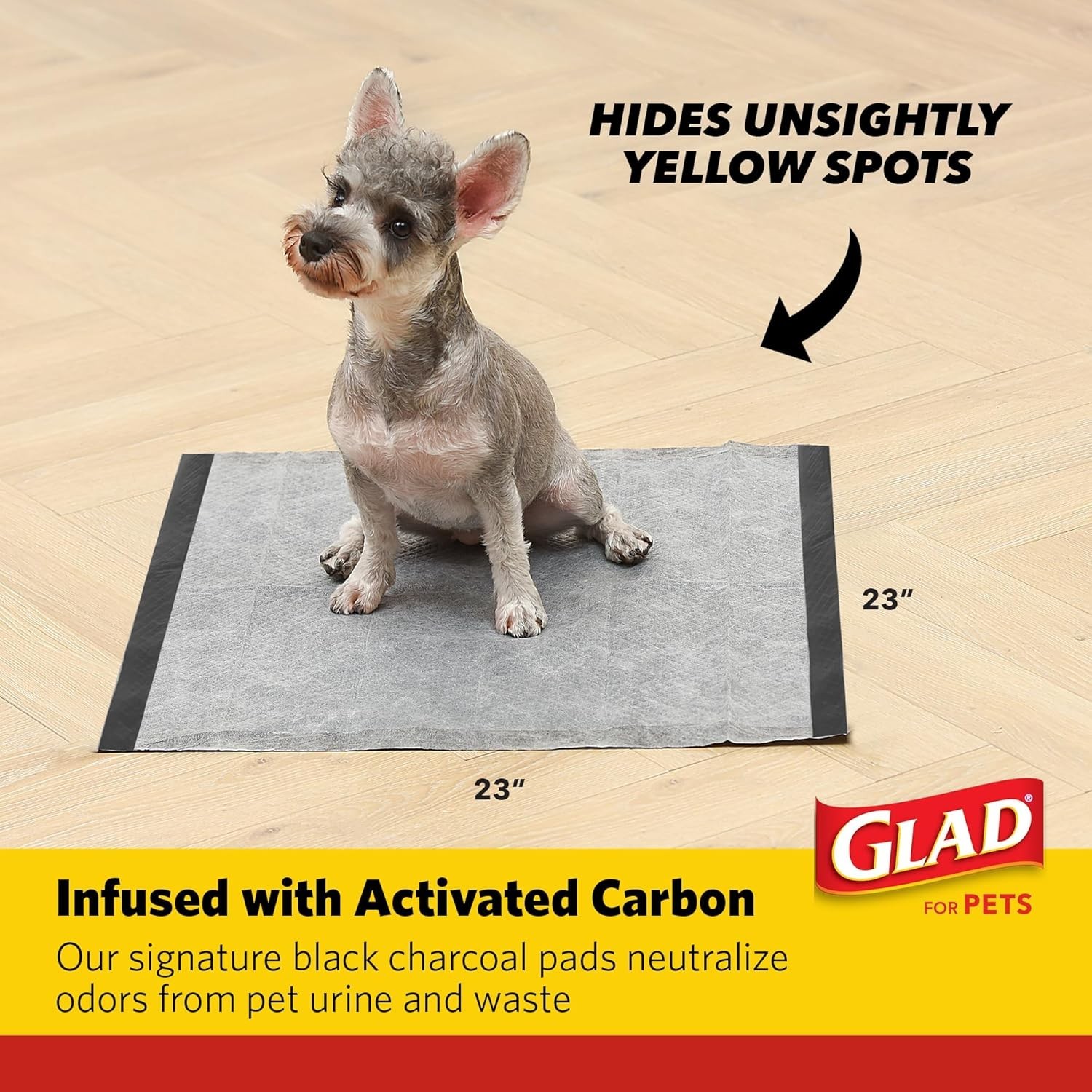 23”x23” Activated Carbon Pee Pads for Dogs – Multi-Layer Odor Control, 30 Pack