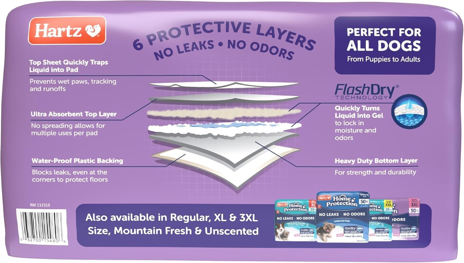 Lavender Scented XXL Dog Pads, 40ct – No Leaks!