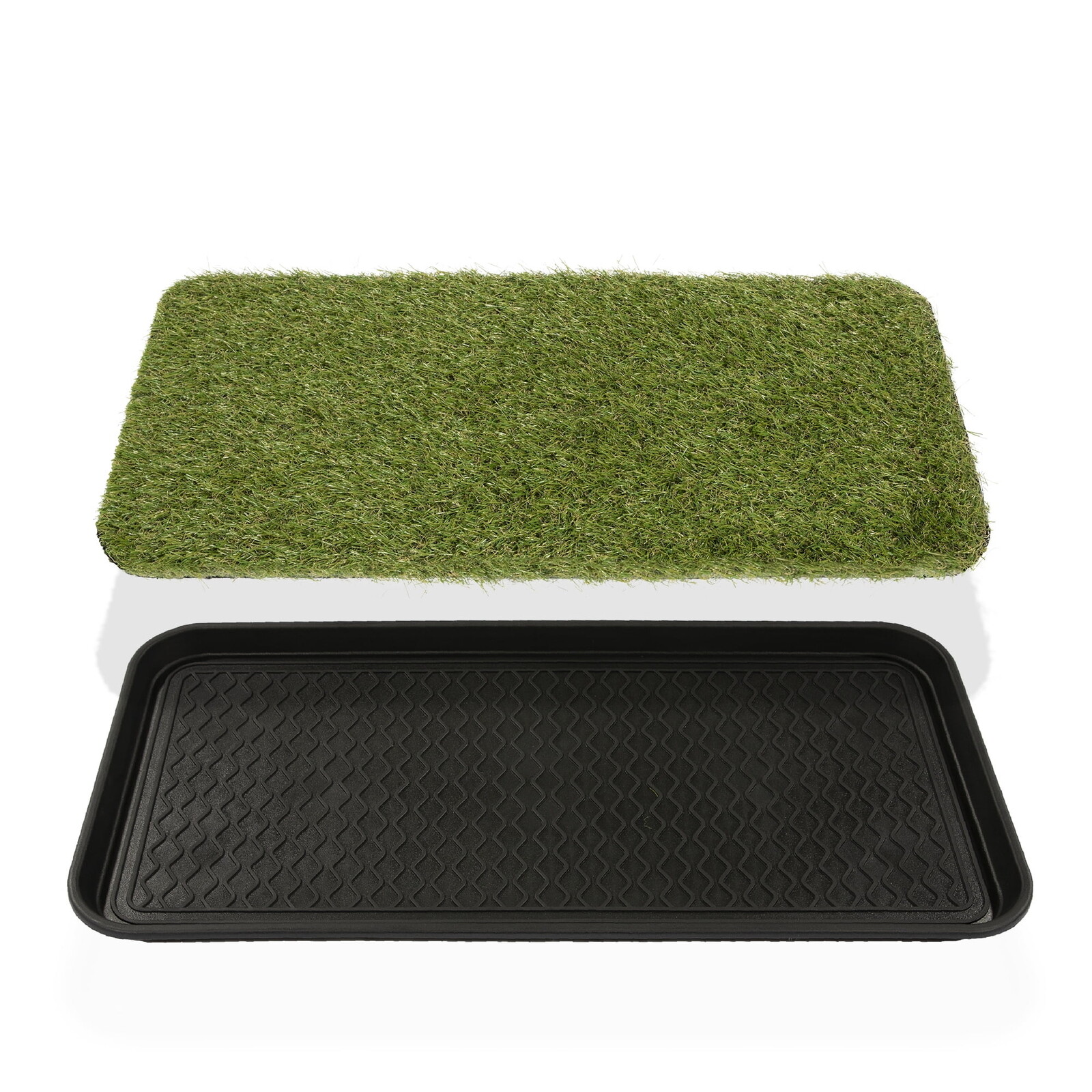 Indoor Outdoor Tray W/ Reusable Grass Pad Pet Care Non-Slip Easy Clean 15″ X 30″
