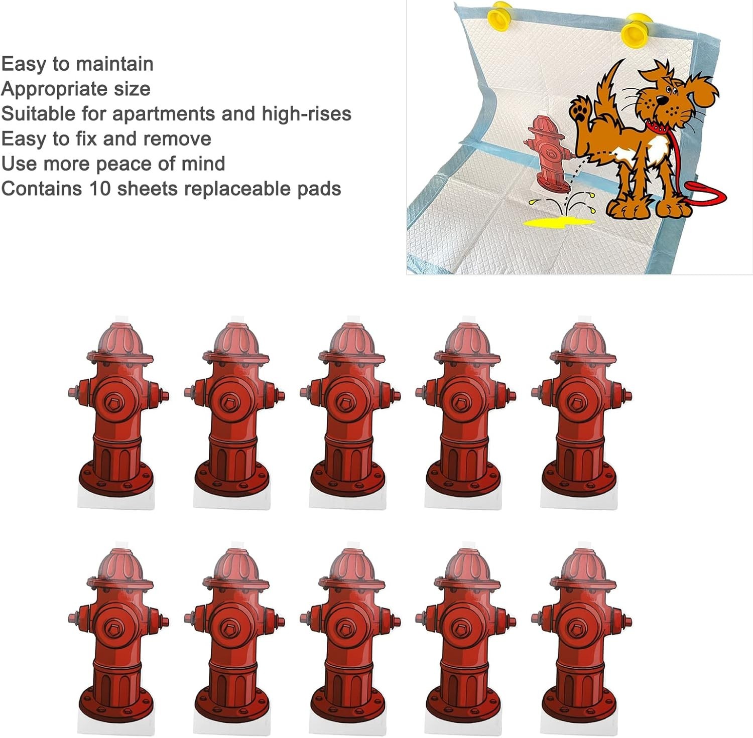 Dog Pee Post Guide Paper Pee Trainer, 20Pcs Hydrant Shaped Pet Diaper Pad Gui…