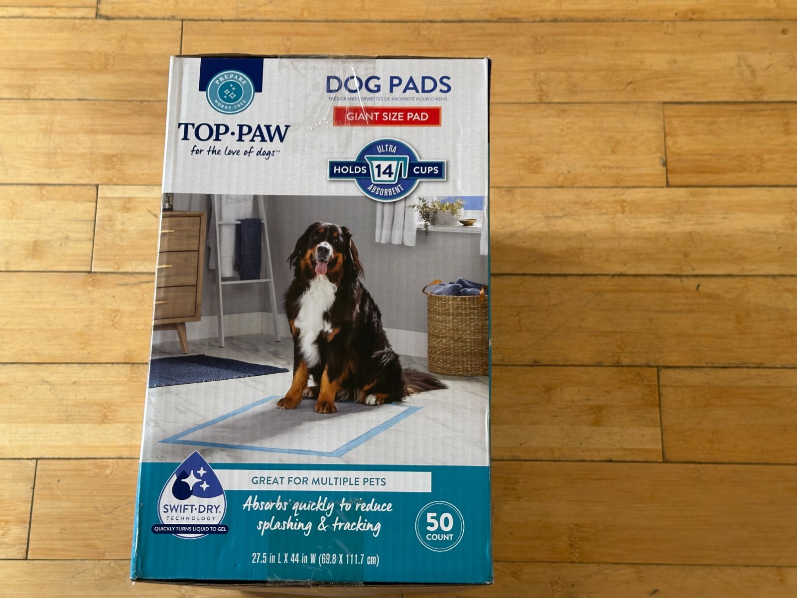 Top Paw (XXL) 27.5″ x 44″ Giant Dog Pads 50 Count, New Sealed Box