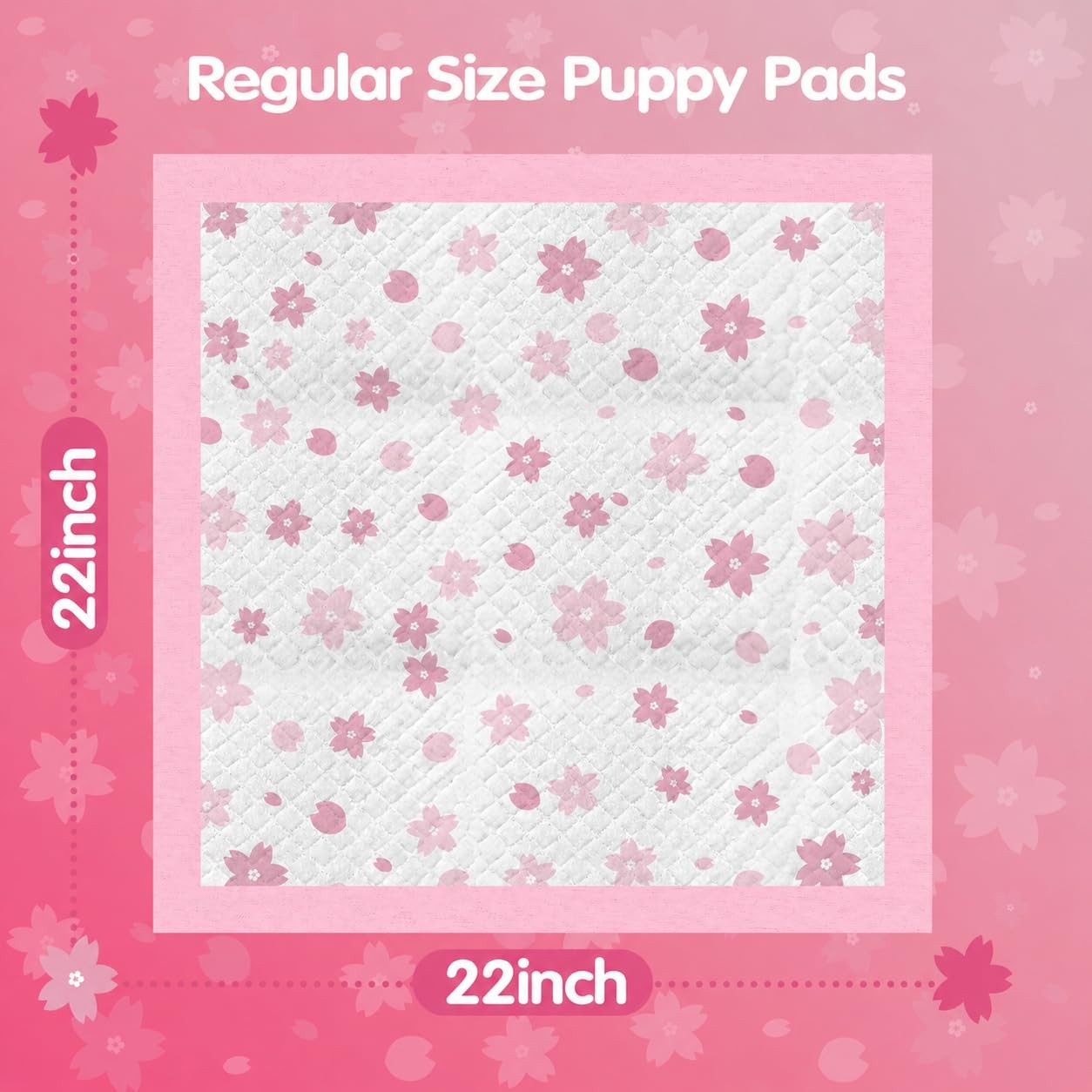 Cibaabo Pink Puppy Pads with Adhesive Tabs 22x22in 50 Count Absorbent | Cute …