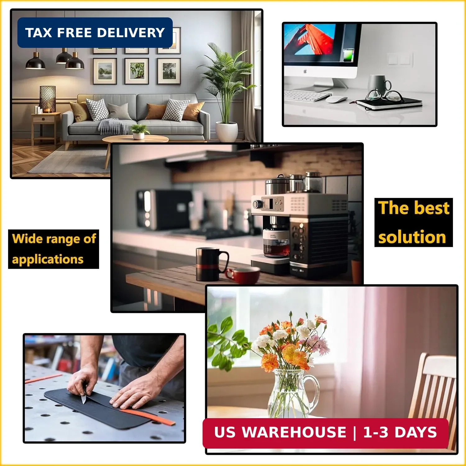 Upgraded Silicone Furniture Pads, 5 x 40 Inch Non Slip Rubber Pads | Self Adhesi