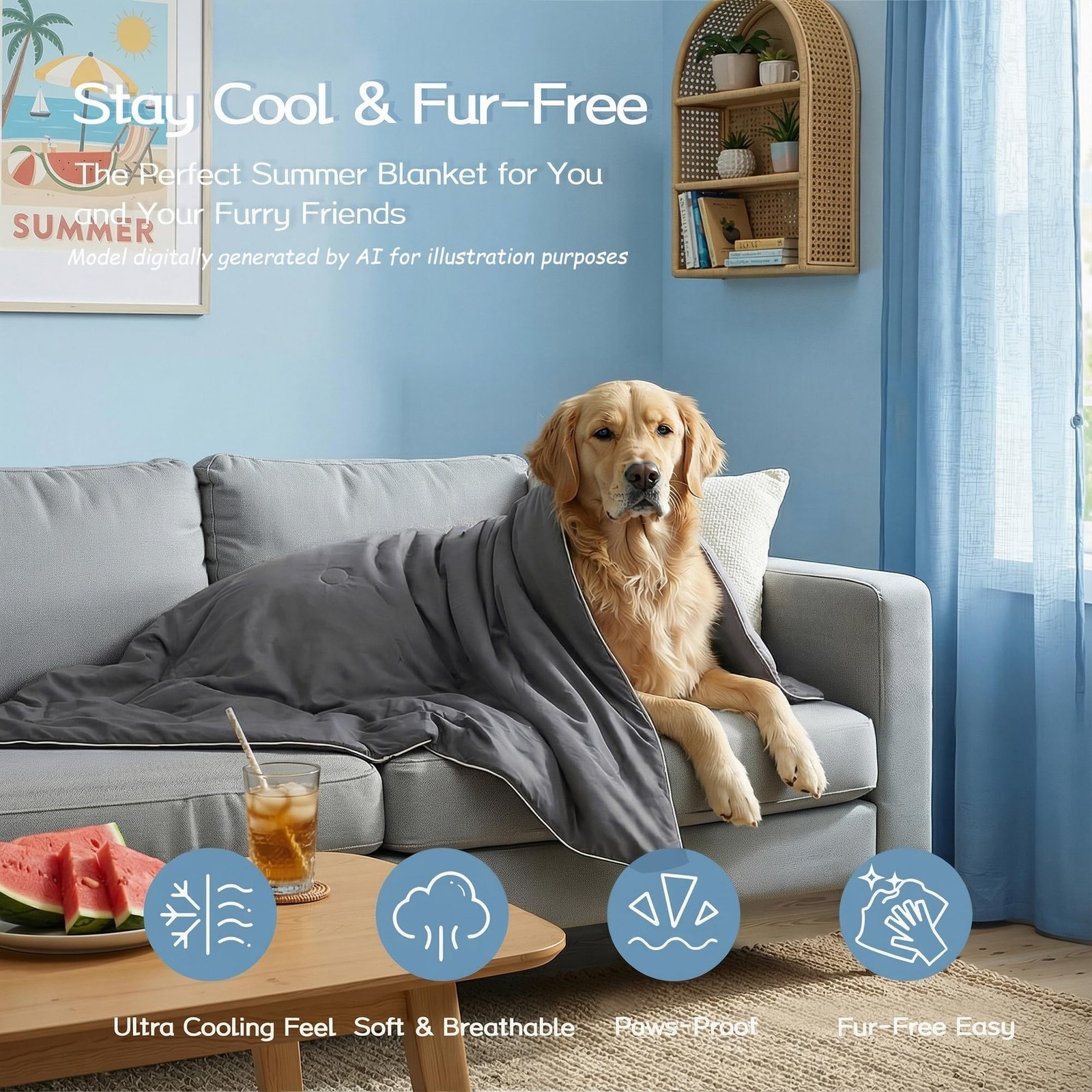 Cooling Comforter Full/Queen Size with Tencel™ Fill, Cooling Blankets for
