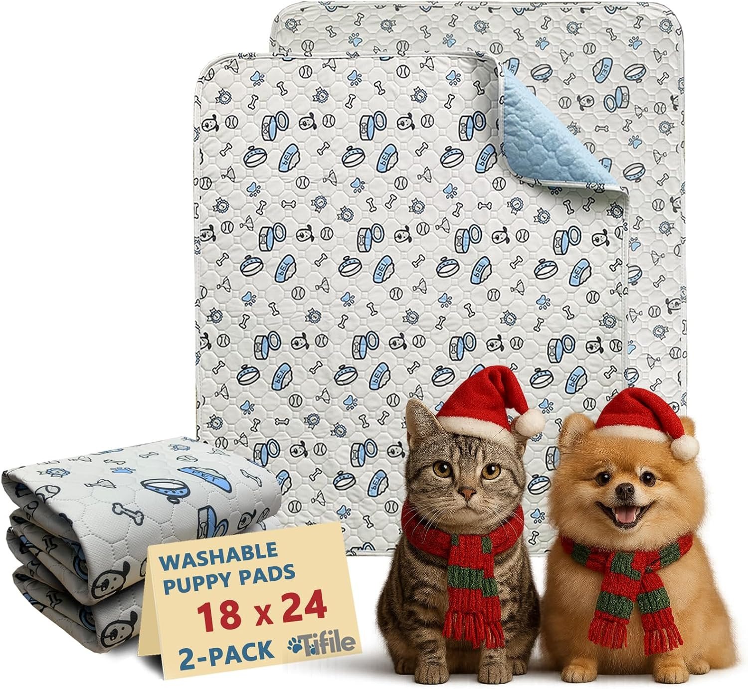 Washable Pee Pads for Dogs, 2 Pack Reusable Puppy Pads