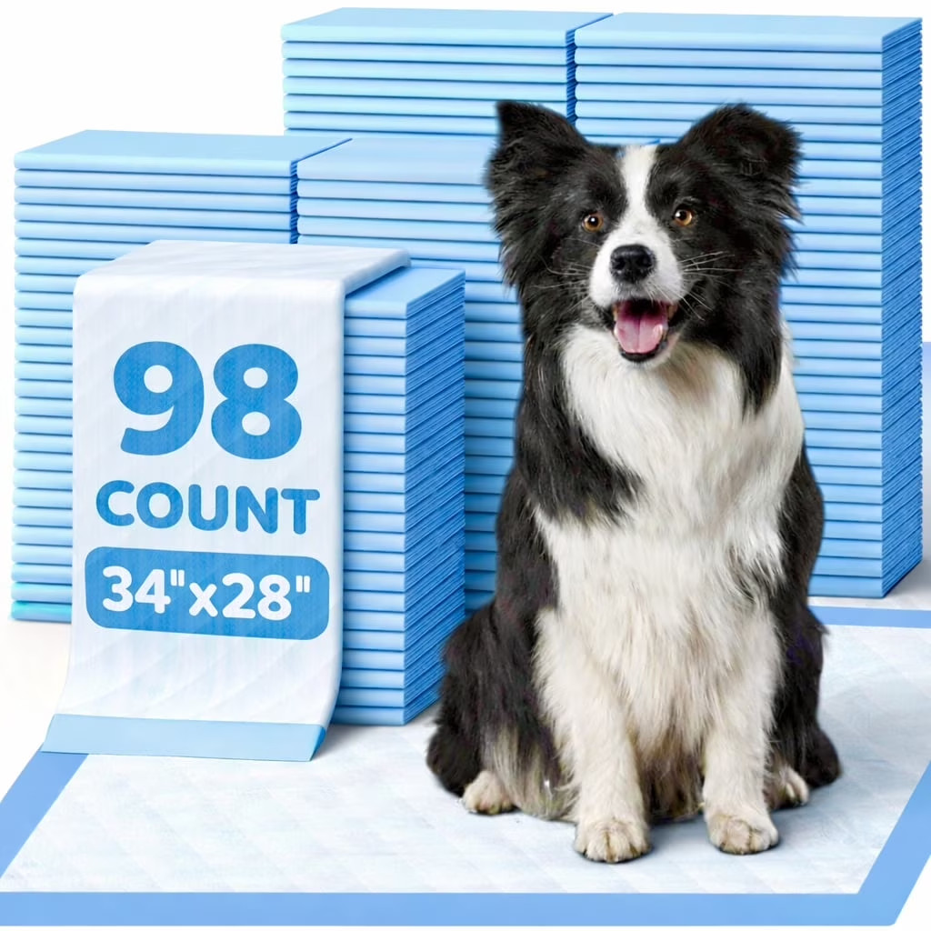 Powools XL Puppy Pads 98 Count Leak Proof Super Absorbent Dog Training Pads