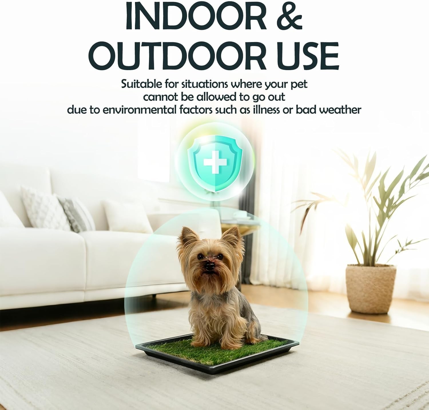Dog Grass Pee Pads for Dogs with Tray | Extra Small 17 x 13 in for Puppy Less…