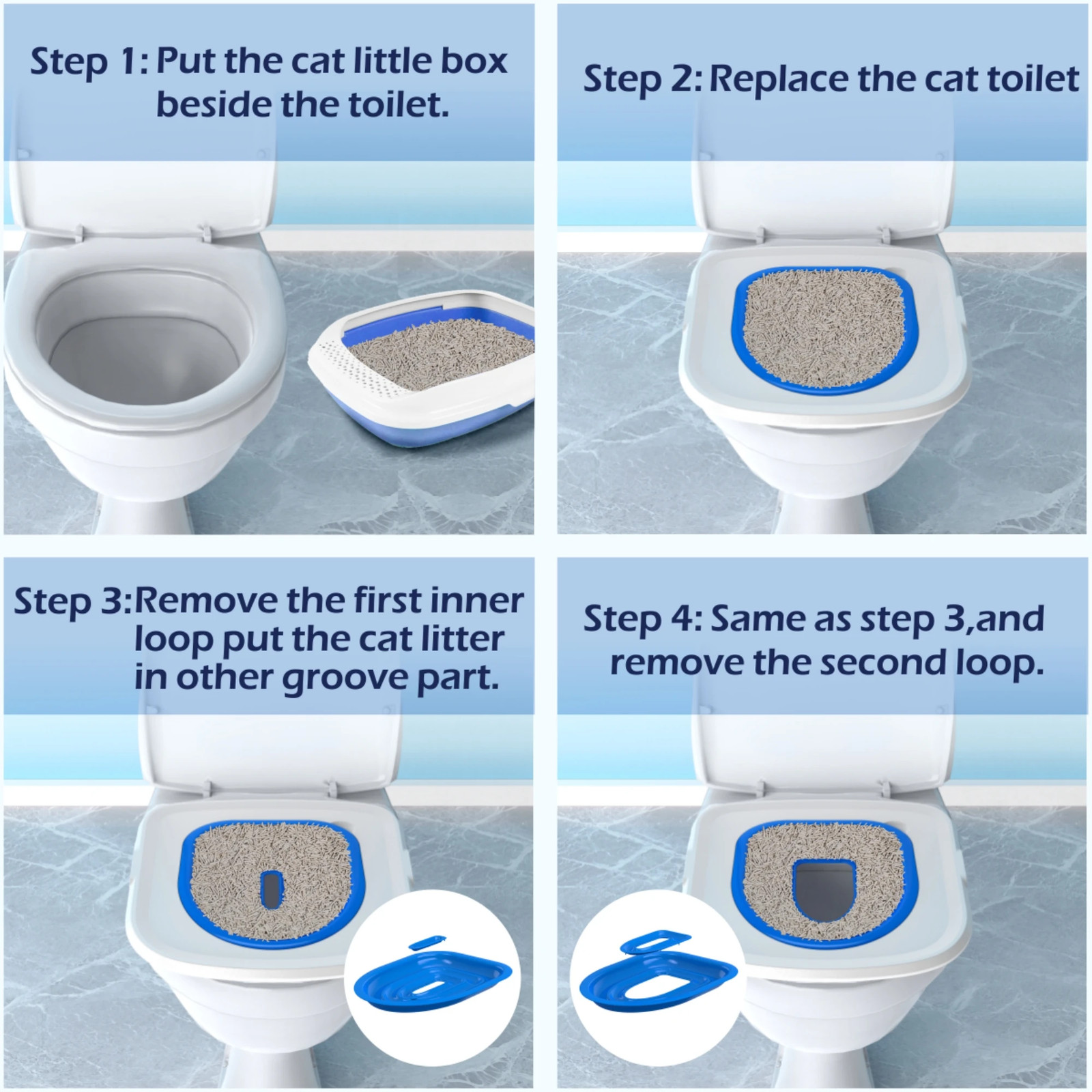 Pet Cat and Dog Toilet Training Artifact Kit Sand Tray Toilet Removable Reusable