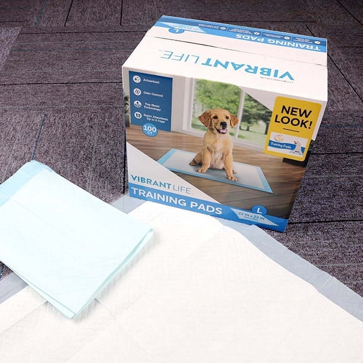 100 CountTraining Pads, Dog & Puppy Pads, L, 22 in x 22 in Durable