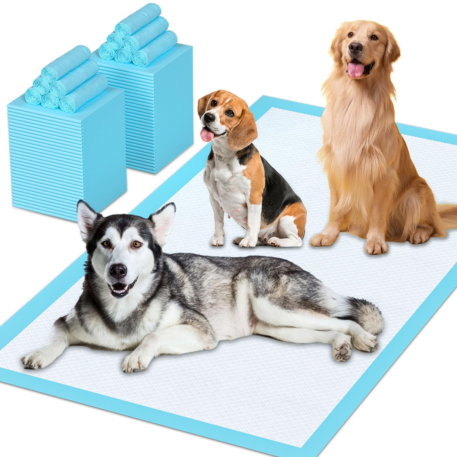 Puppy Pads Extra Large for Dogs 31″x47″ 40 Count, LeakProof & Super Absorbent…