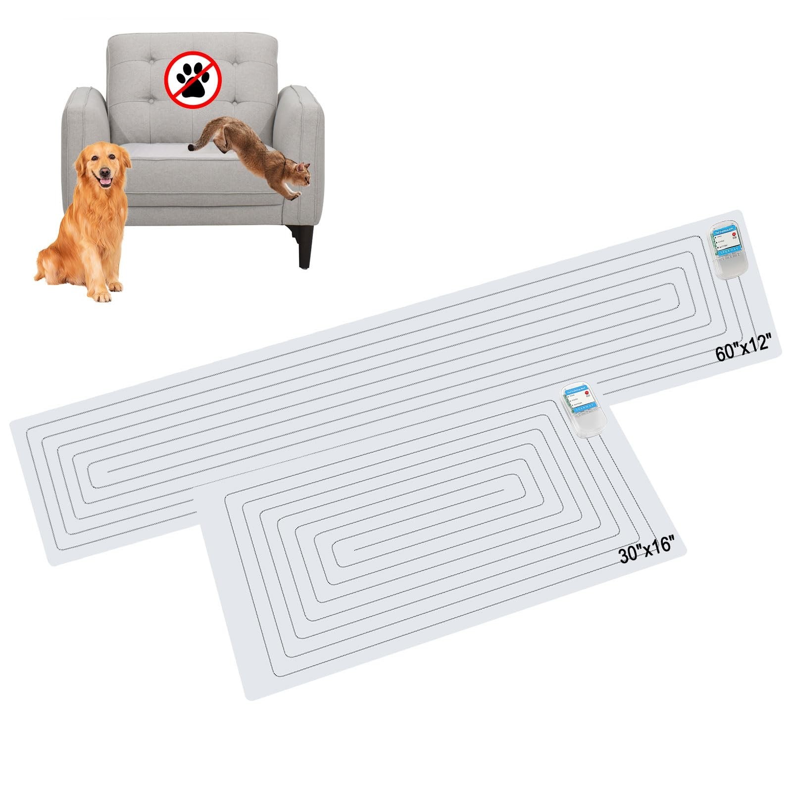 Pet Training Shock Mat Set – 2 Sizes, Electric Repellent Pads for Dogs & Cats, I
