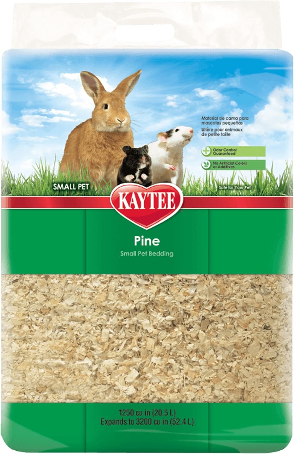 Kaytee Small Animal Pine Bedding For Pet Guinea Pigs, 52.4 Liter, Tan