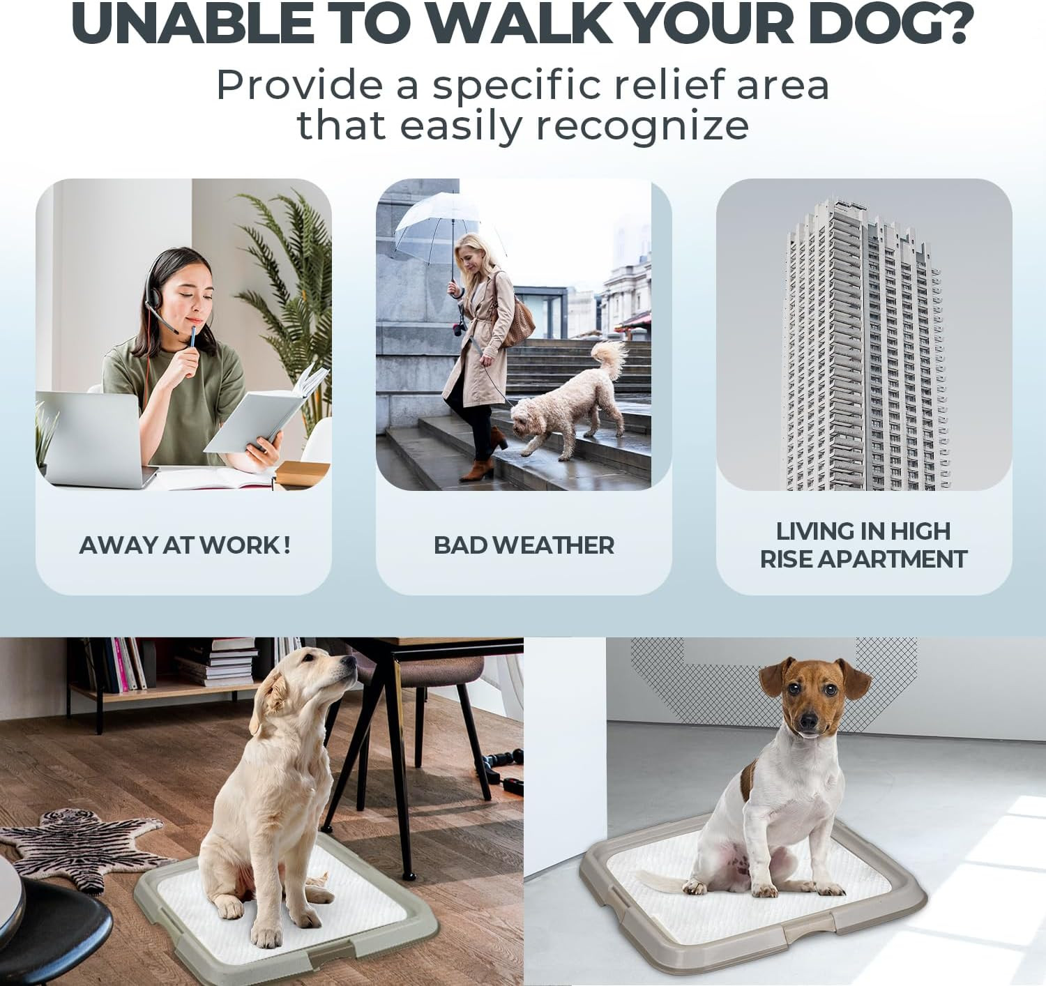 Dog Pee Pad Holder for Puppy, Puppy Pad Holder Tray, Pet Training Pee Pad