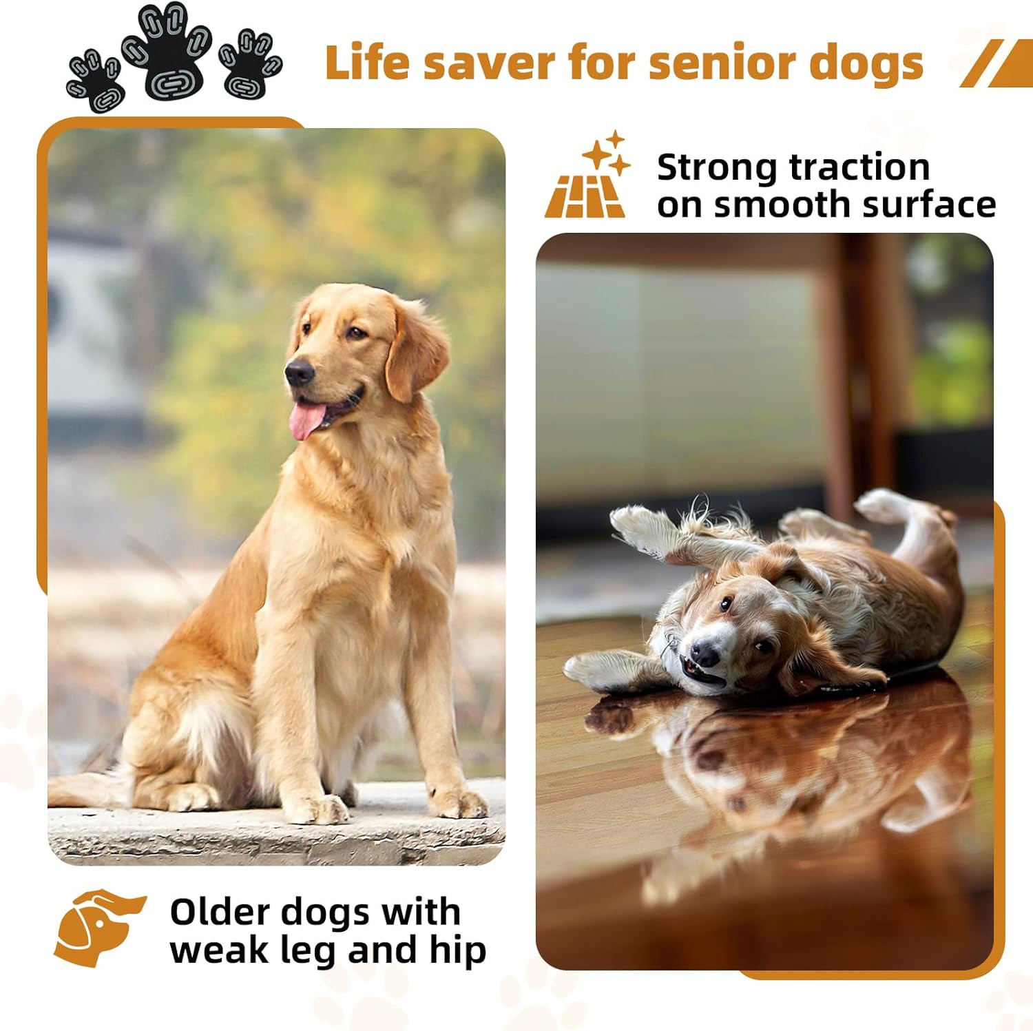 Anti-Slip Dog Paw Protector Pads for Senior Dogs, Dog Paw Adhesive Pads on Hardw