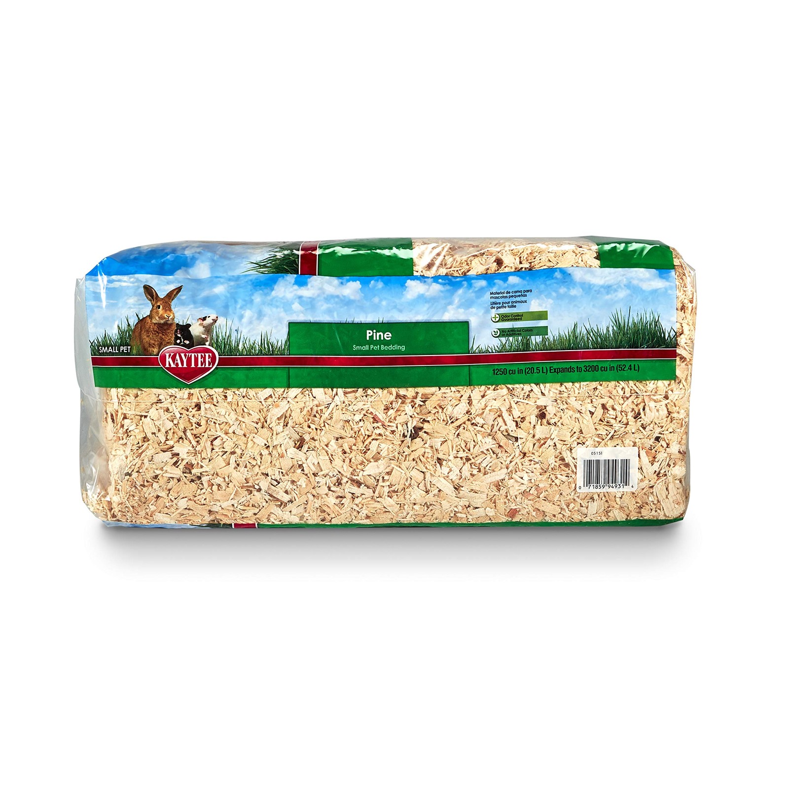Kaytee Small Animal Pine Bedding For Pet Guinea Pigs, 52.4 Liter, Tan