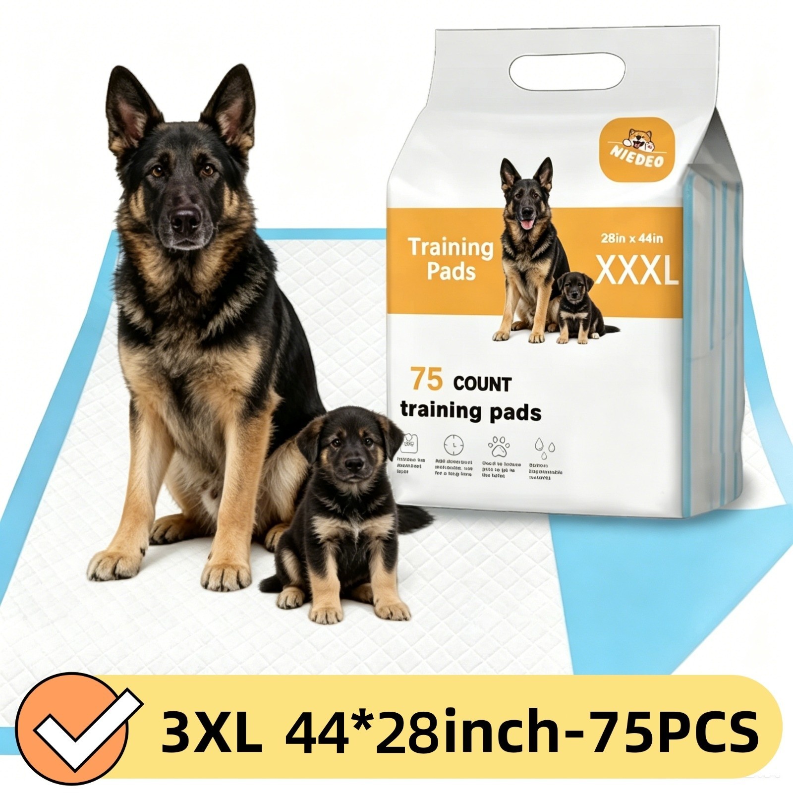 XXXXL 44 X28 Thickened Super Absorbent Leak-Proof 6-Layer Puppy Training Pads