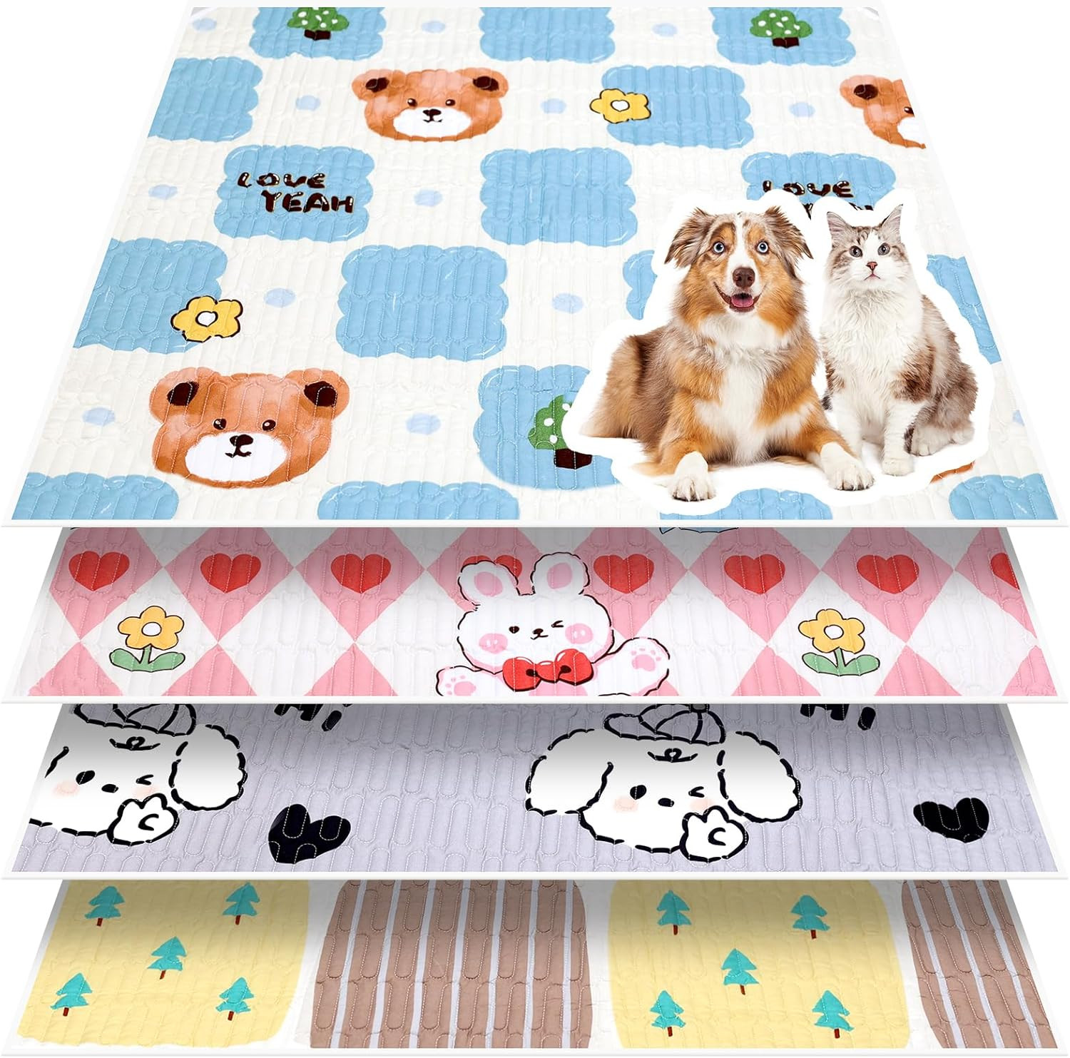 4 Pack 48″ Square Whelping Pads for Dogs,Waterproof round Whelping Pads