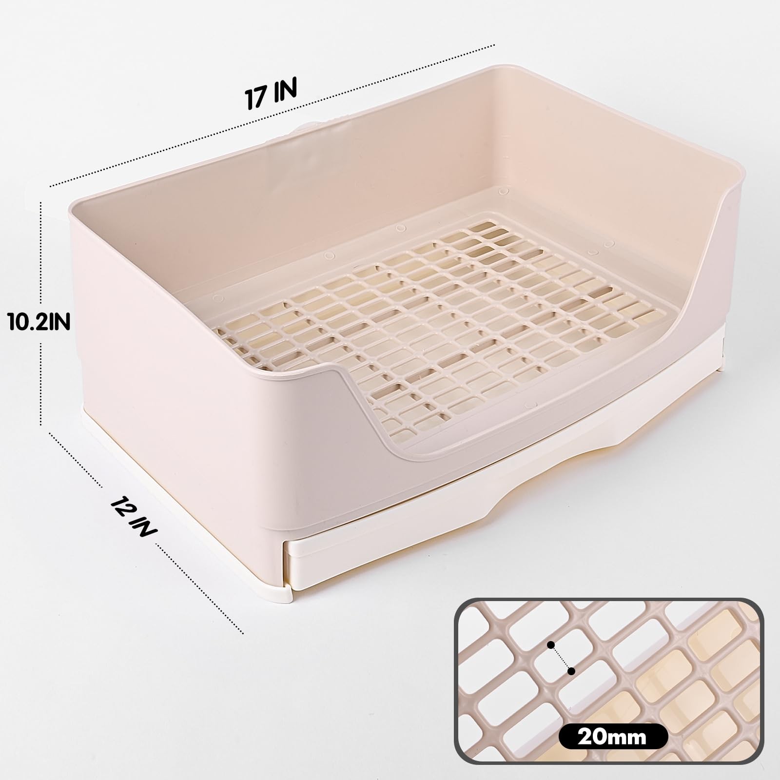 Yuoaes Large Rabbit Litter Box Bunny Potty Training Corner XX-Large, White