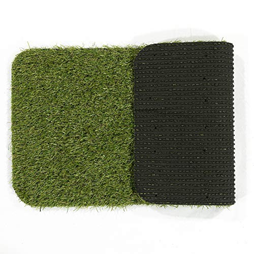 Ottomanson Artificial Grass Puppy Potty 1’3″ x 2’6″ (Pet), Black Tray/Grass