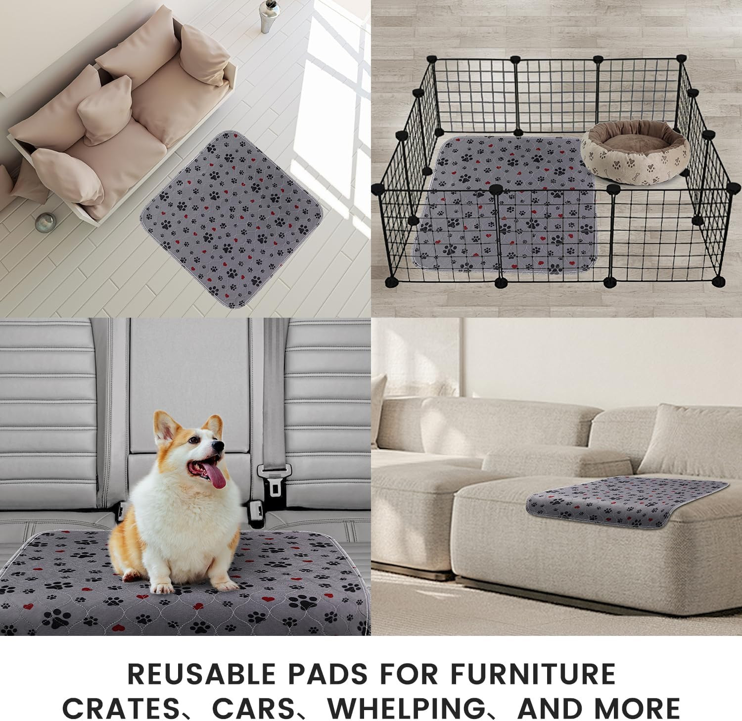 Almohadillas Para Orinar Para Perros Super Absorbentes Lavables Grandes 36 X 36″
