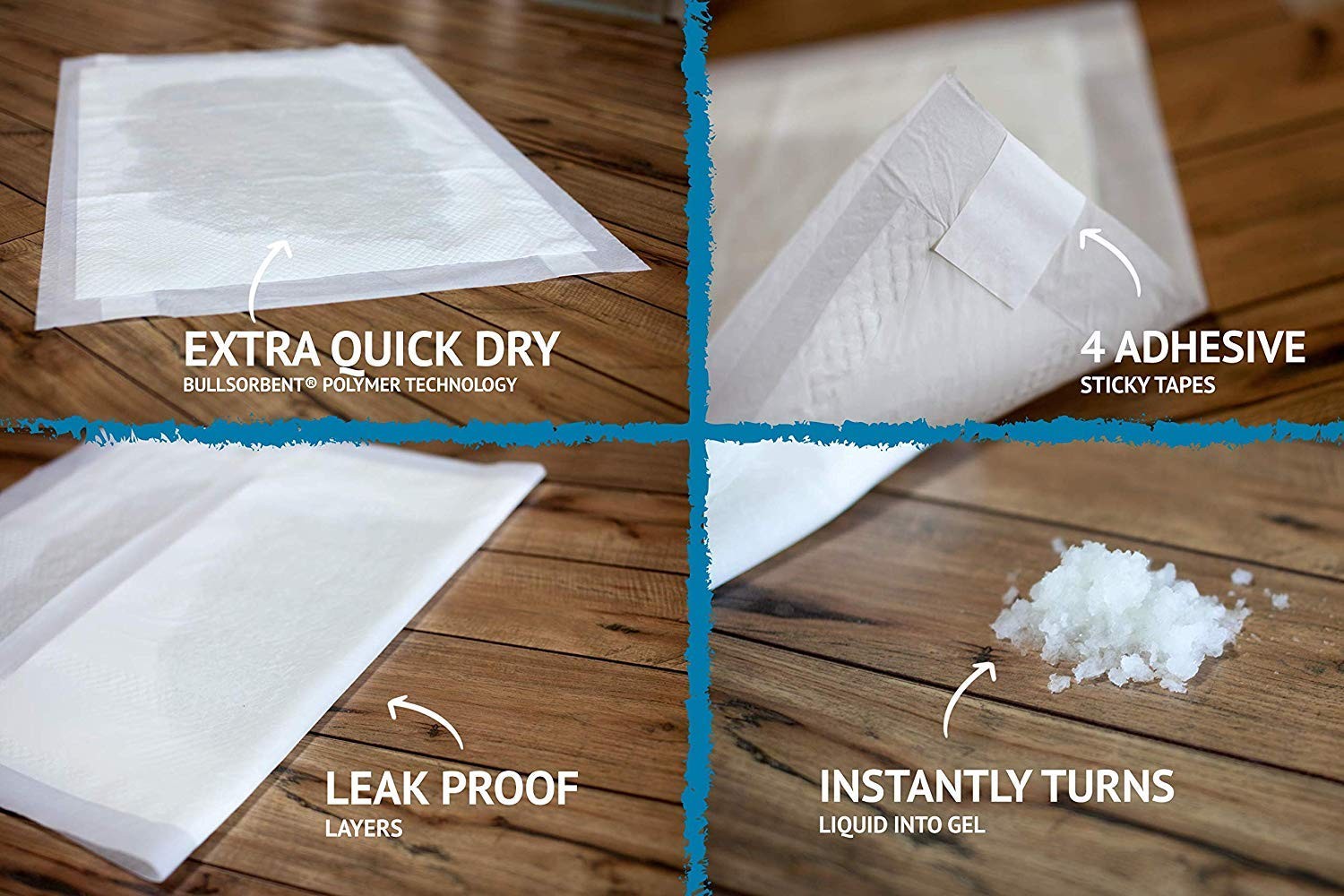 Bulldogology Puppy Pee Pads XL with Adhesive Sticky Tape – Extra Large Dog Train