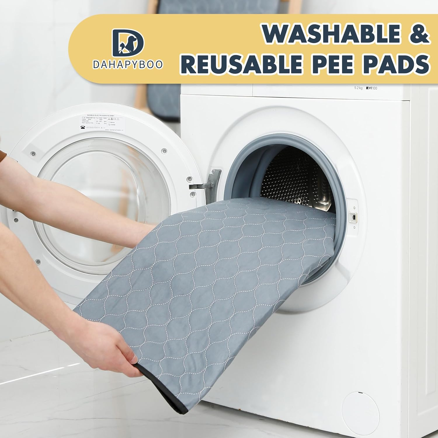 Extra Large Washable Pee Pads for Dogs,6Pack Reusable Puppy Pads for Dogs,72X72