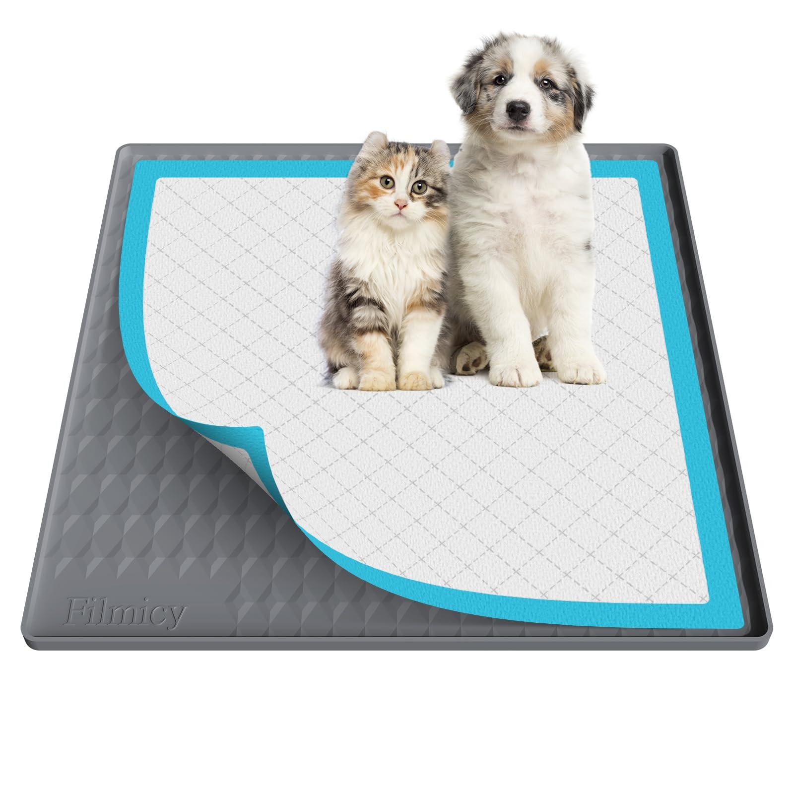 Pee Pad Holder for Dogs,Silicone Dog Puppy Pad Holder, 24 x 24 No Spill Raise…