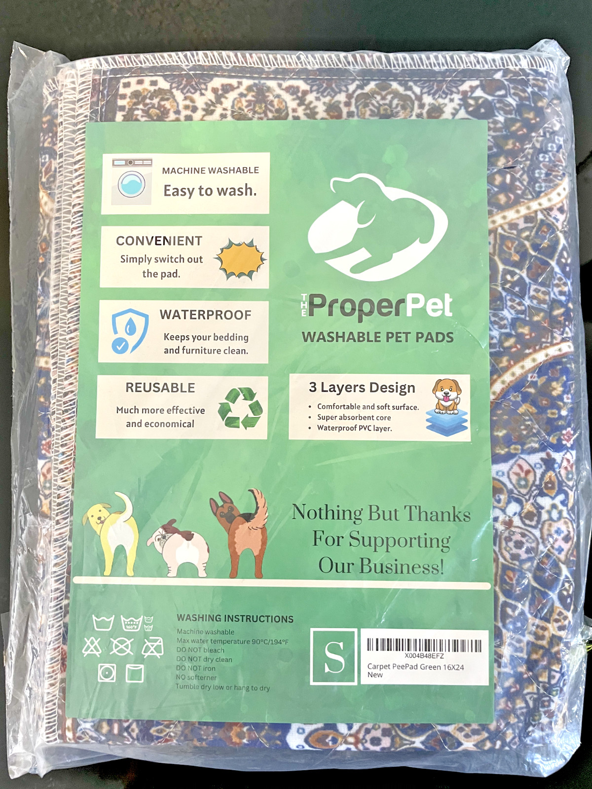 Reusable Puppy Potty Training Mats 16X24 – 1Pack Washable Pee Pads for Dogs – Su