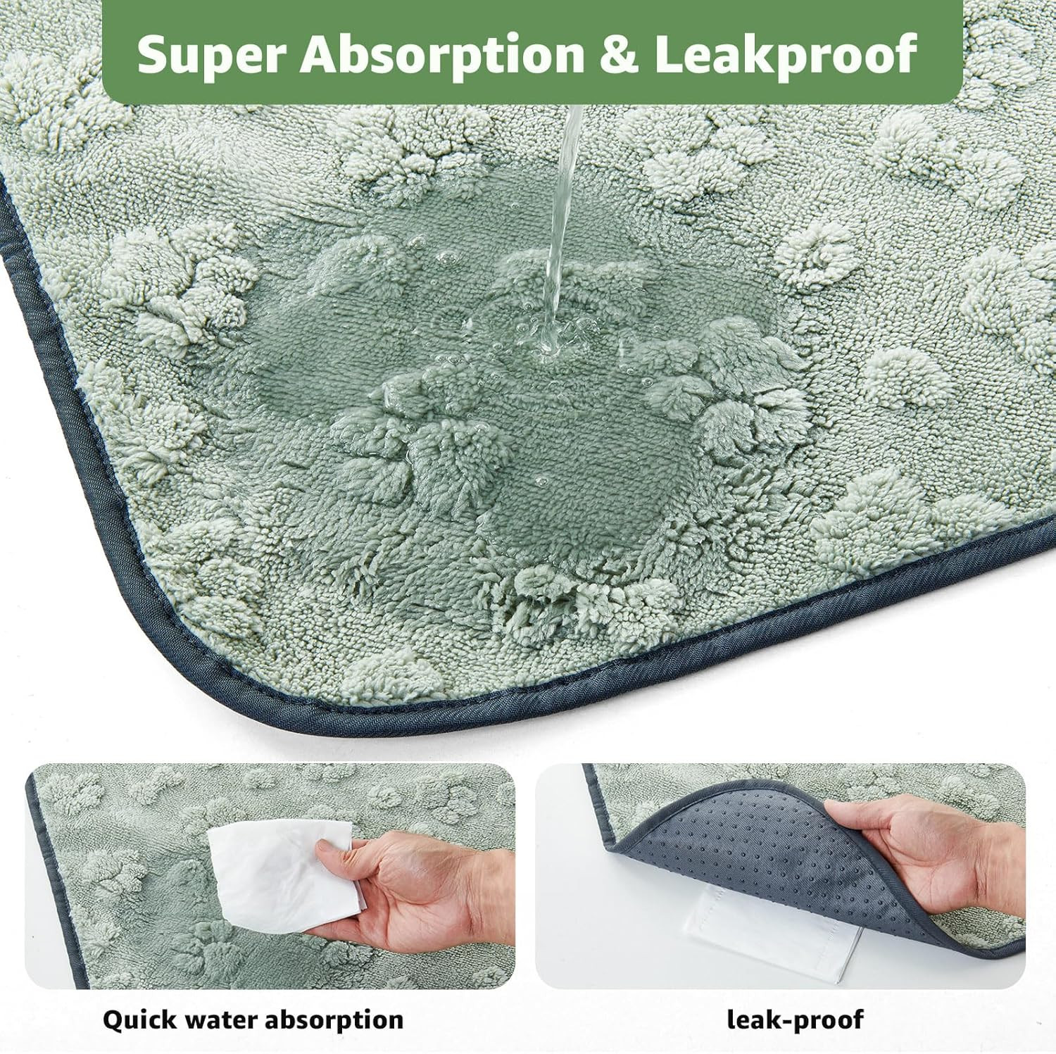 Washable Puppy Pee Pads for Dogs with Pheromones (Green 18″ X24″ 2 Pack), Traini