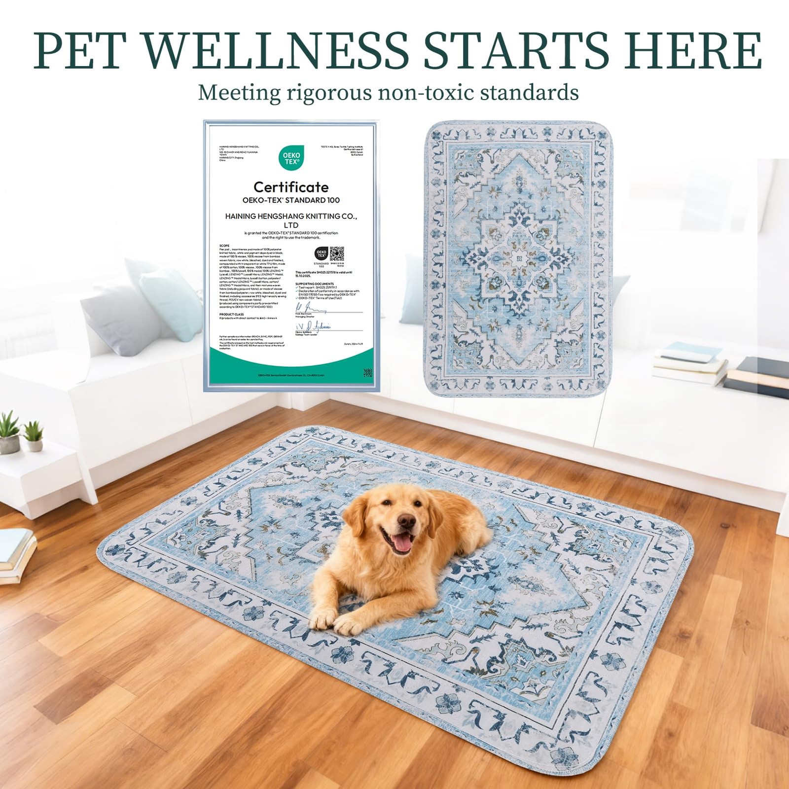 Homimp Washable Pee Pads for Dogs,2 Pack Reusable Puppy Pads Waterproof,Absorben