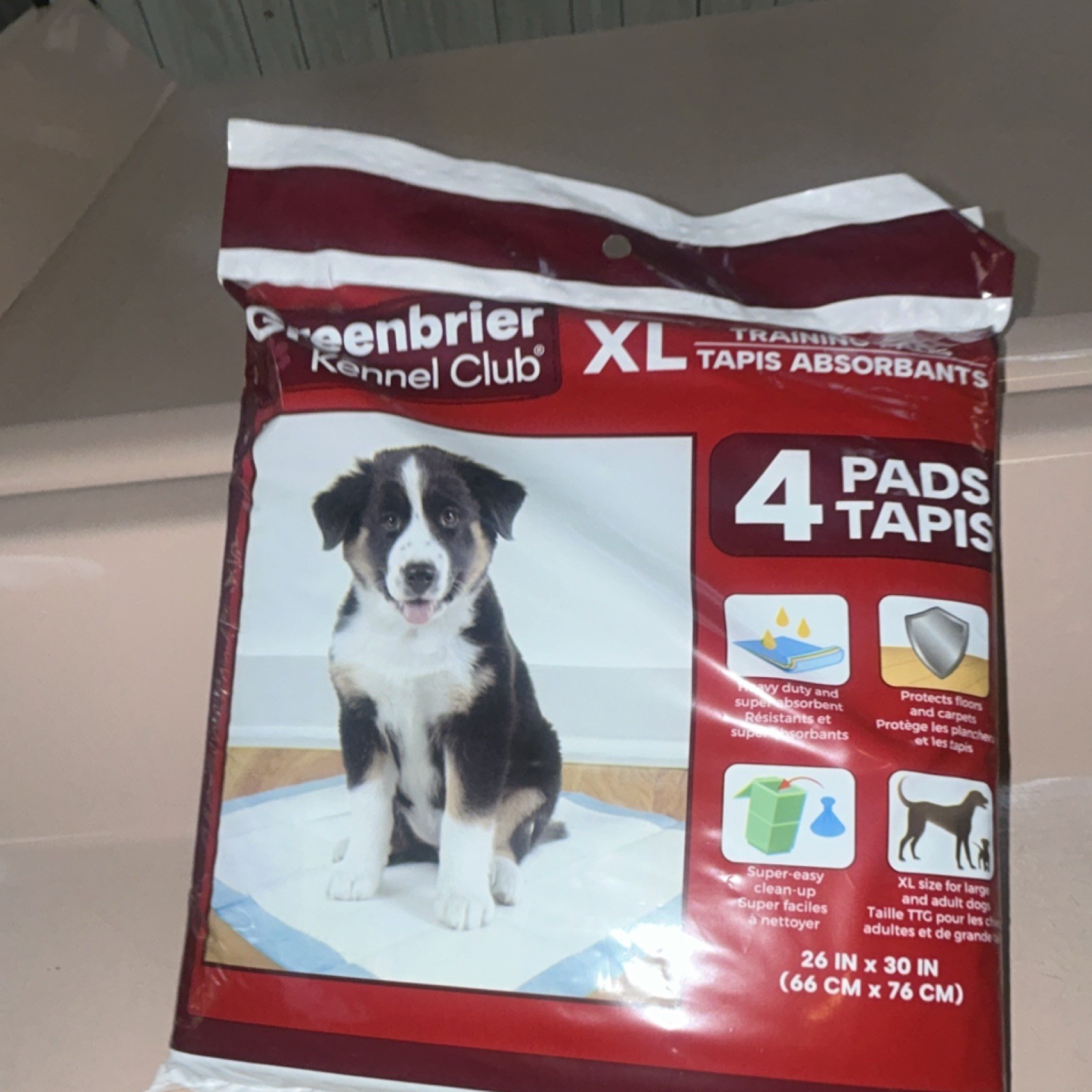 Greenbrier Kennel Club XL Training Pads 4 Pack 26 x 30 in Super Absorbent