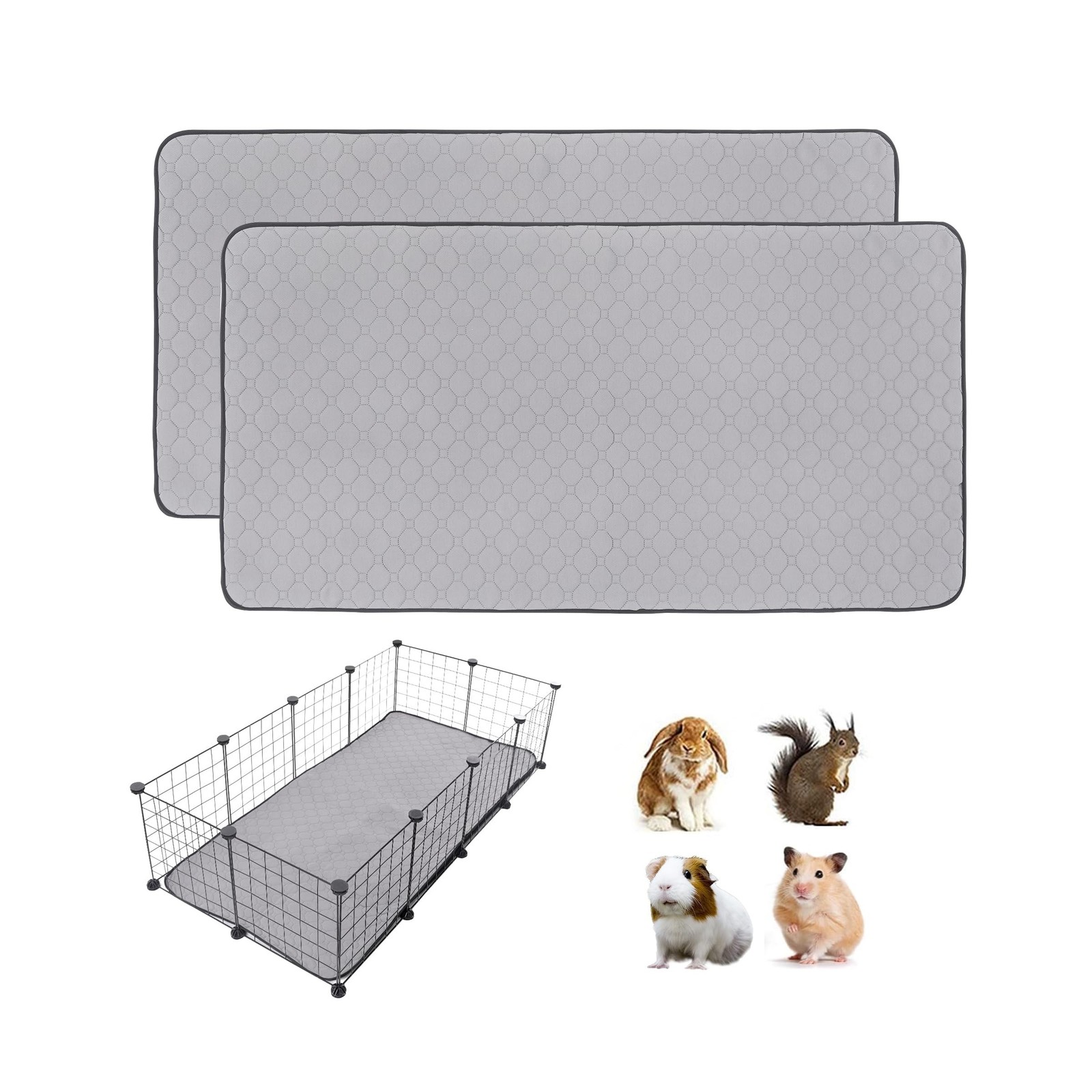 2 Pack Guinea Pig Cage Liners, LWYMX 24” X 48” Washable Guinea Pi… Fast Ship