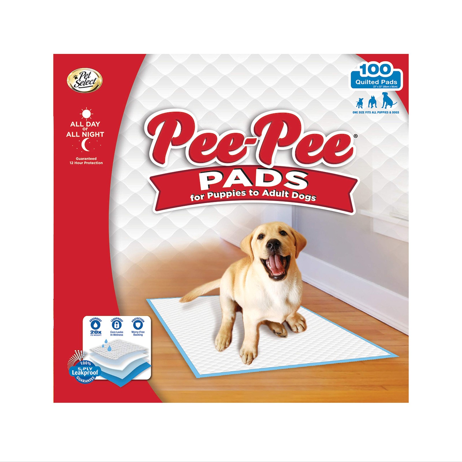 Four Paws Pet Select Pee Pads for Dogs and Puppies 100 100 Count, White
