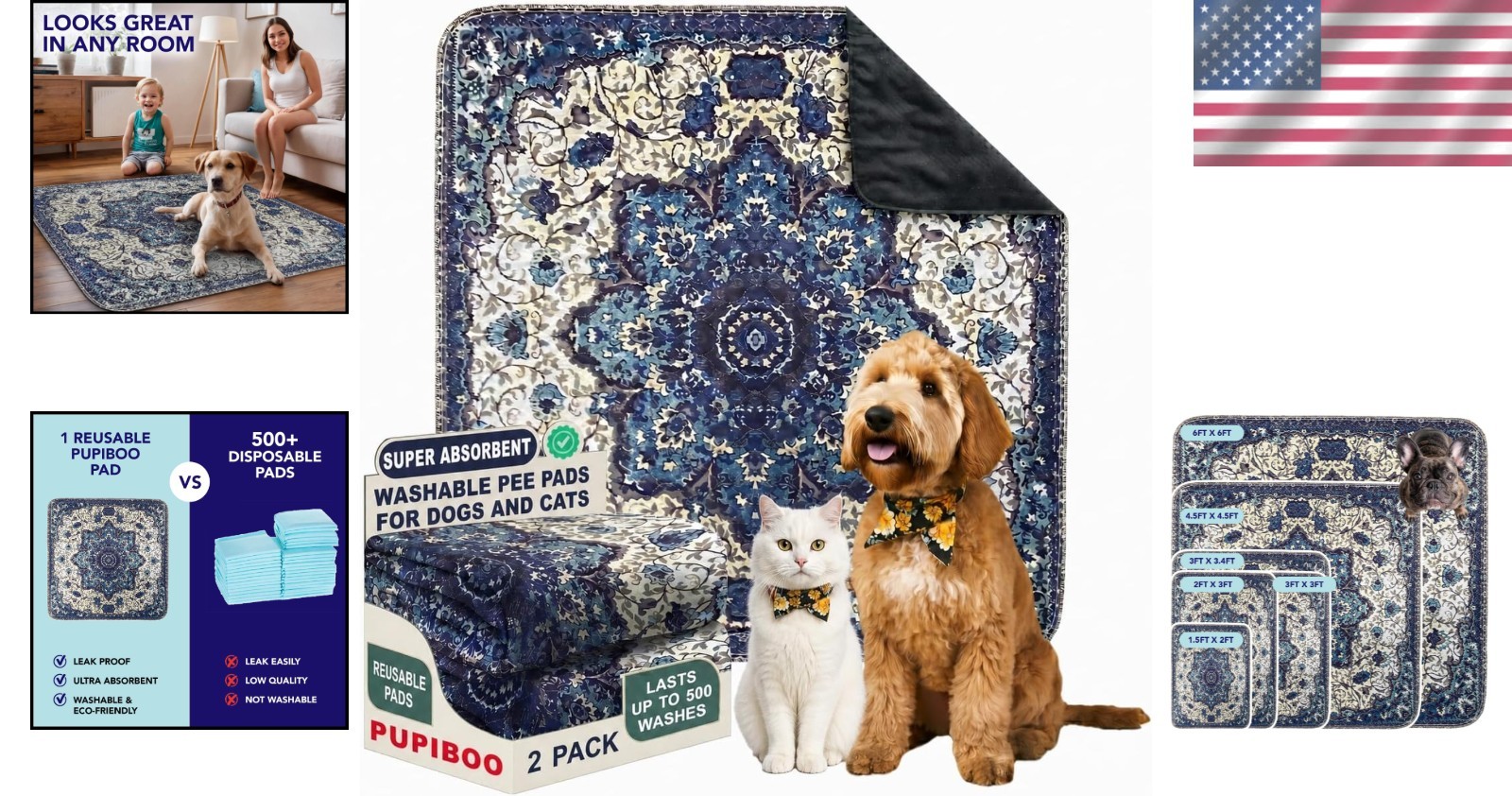 Reusable Puppy Training Pads Pack – Leak-Proof