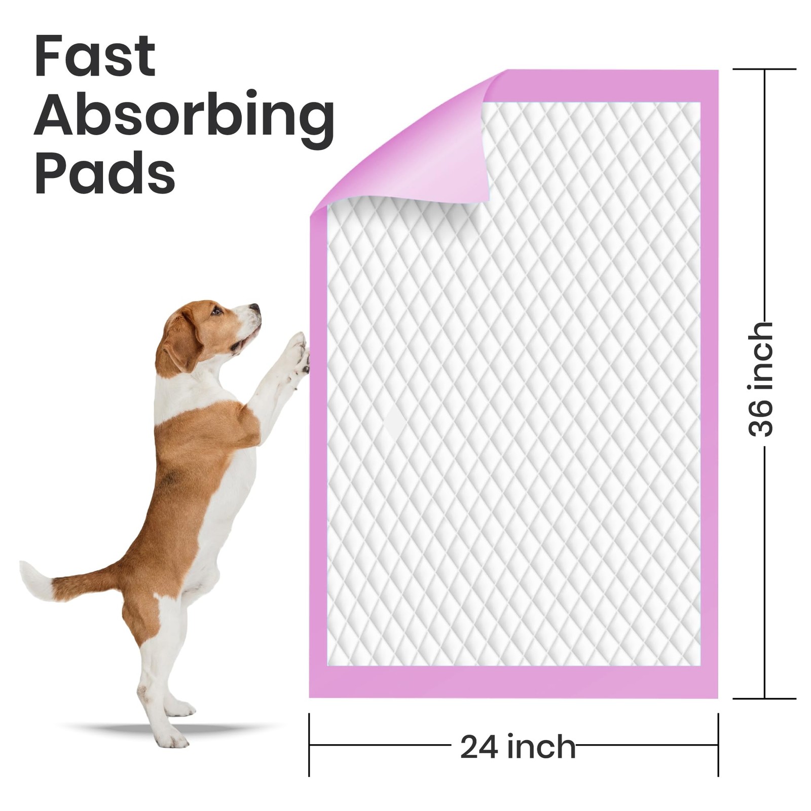 FPN Pink Puppy Pads for Dogs 25 Count 24×36 Inch | Extra Large Disposable Pee…