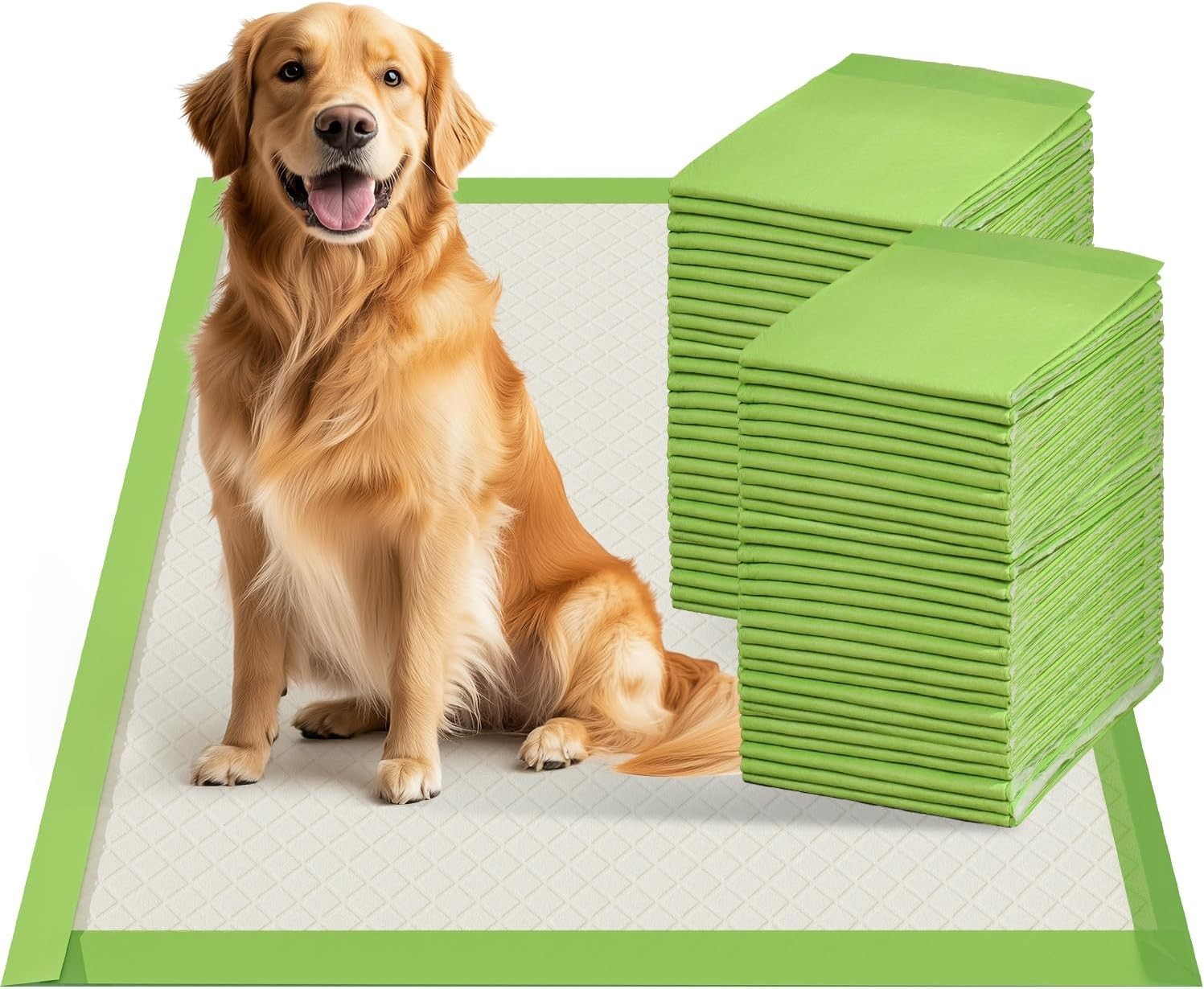 Dog Pee Pads Extra Large 28″x34″, XL Thicker ECO Green Disposable Puppy Train…