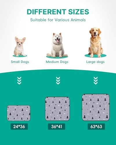 JollyMate 36″x41″ Washable Pee Pads for Dogs, Ultra-Absorbent and Leak-Proof Reu