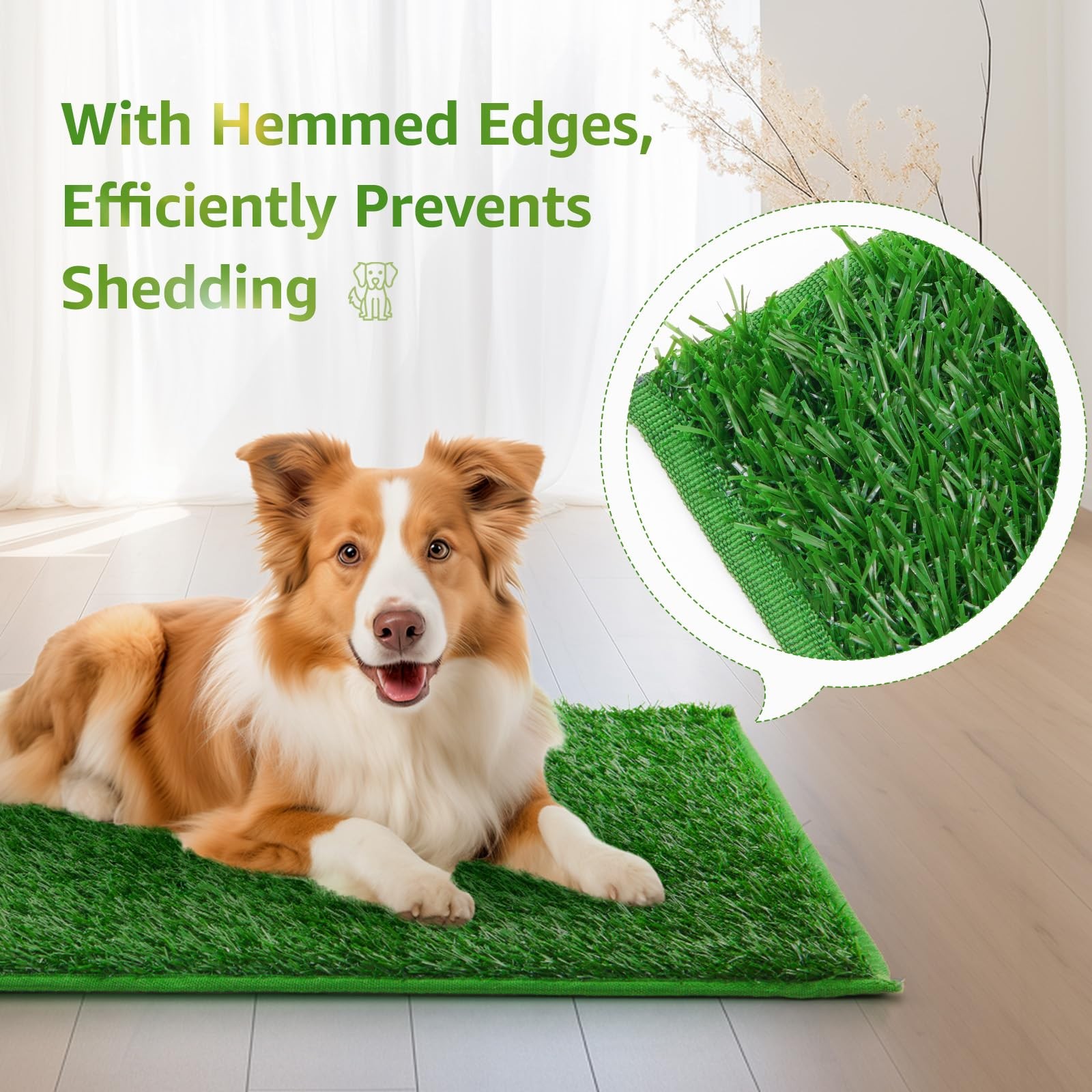 Dog Grass Pee Pads, 18.1×28.1in Artificial Grass Pad for Potty Tray