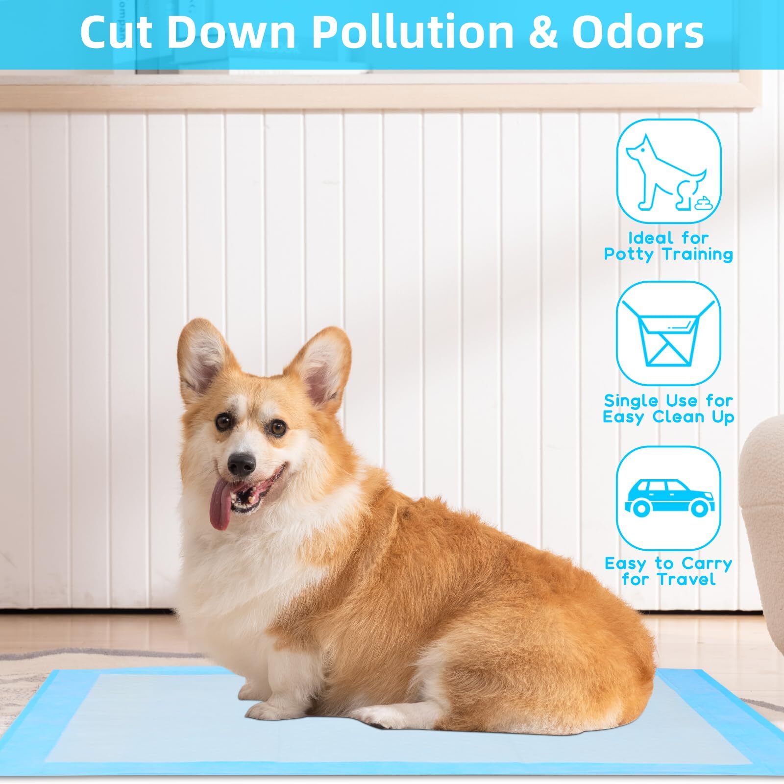 50pc Dog Puppy Training Pads 17.6×23.6″ Super Absorbent Waterproof