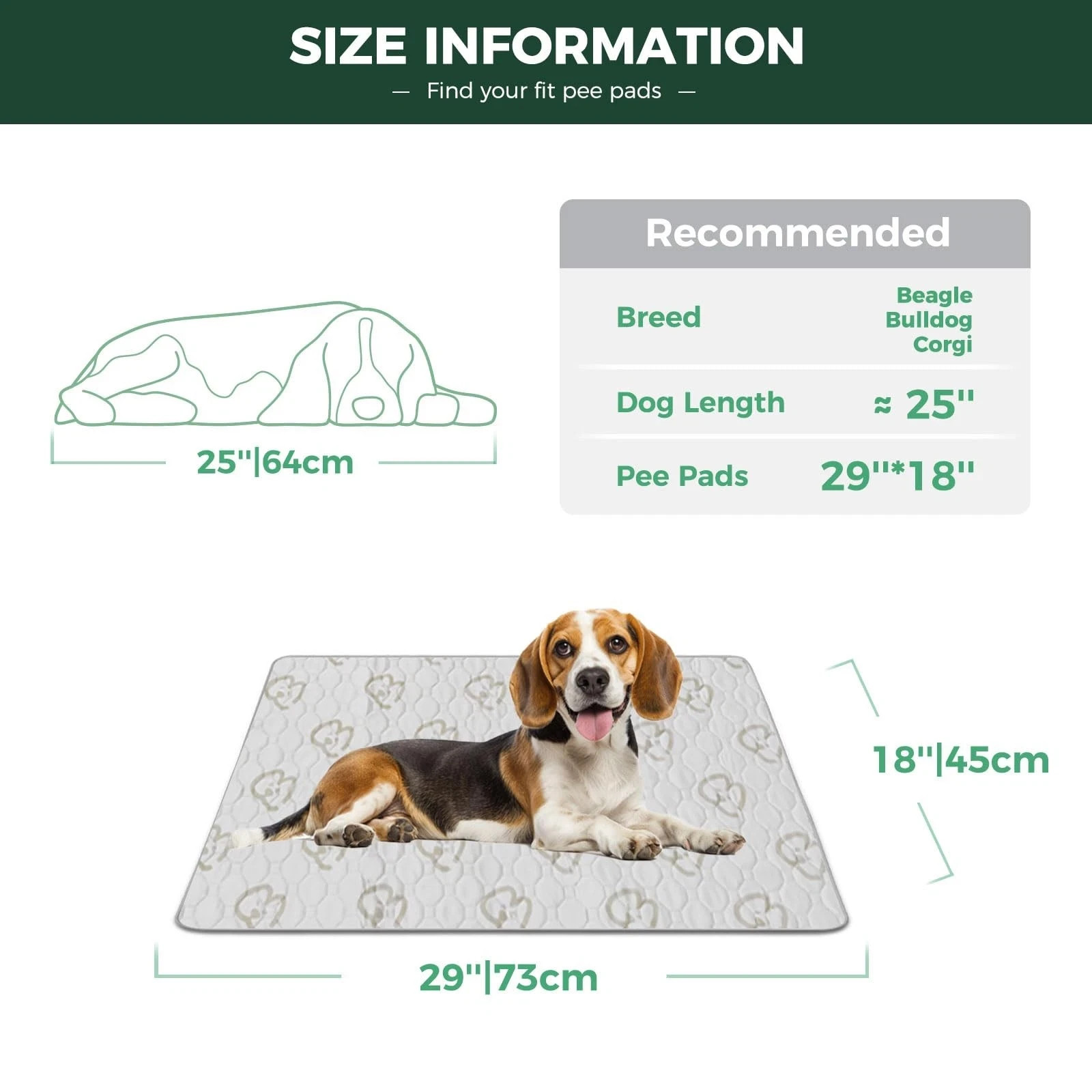 Washable Dog Pee Pads, Super Absorbent, Reusable, 28×34 in | Pet Training