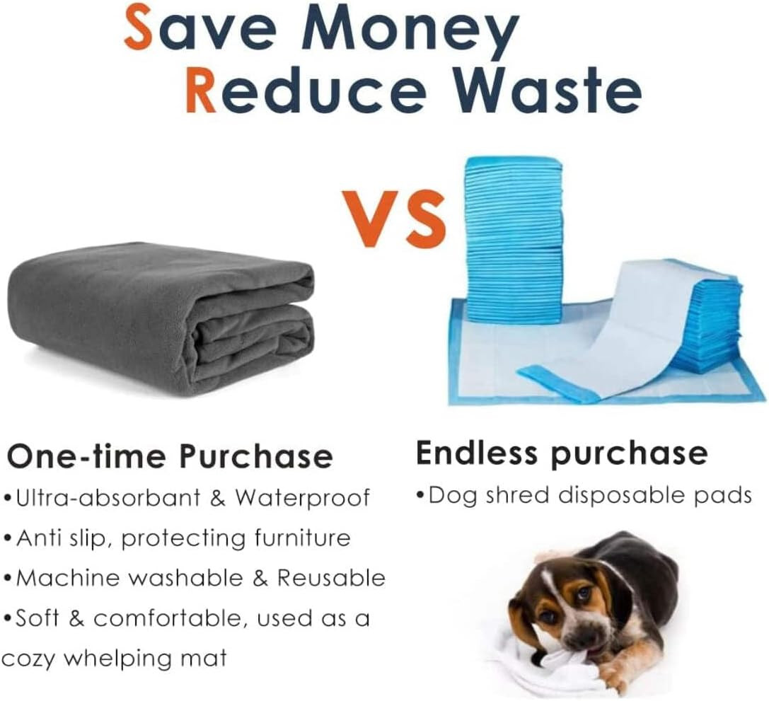 Extra Large Washable Dog Pee Pads – Waterproof Reusable Pet Mats