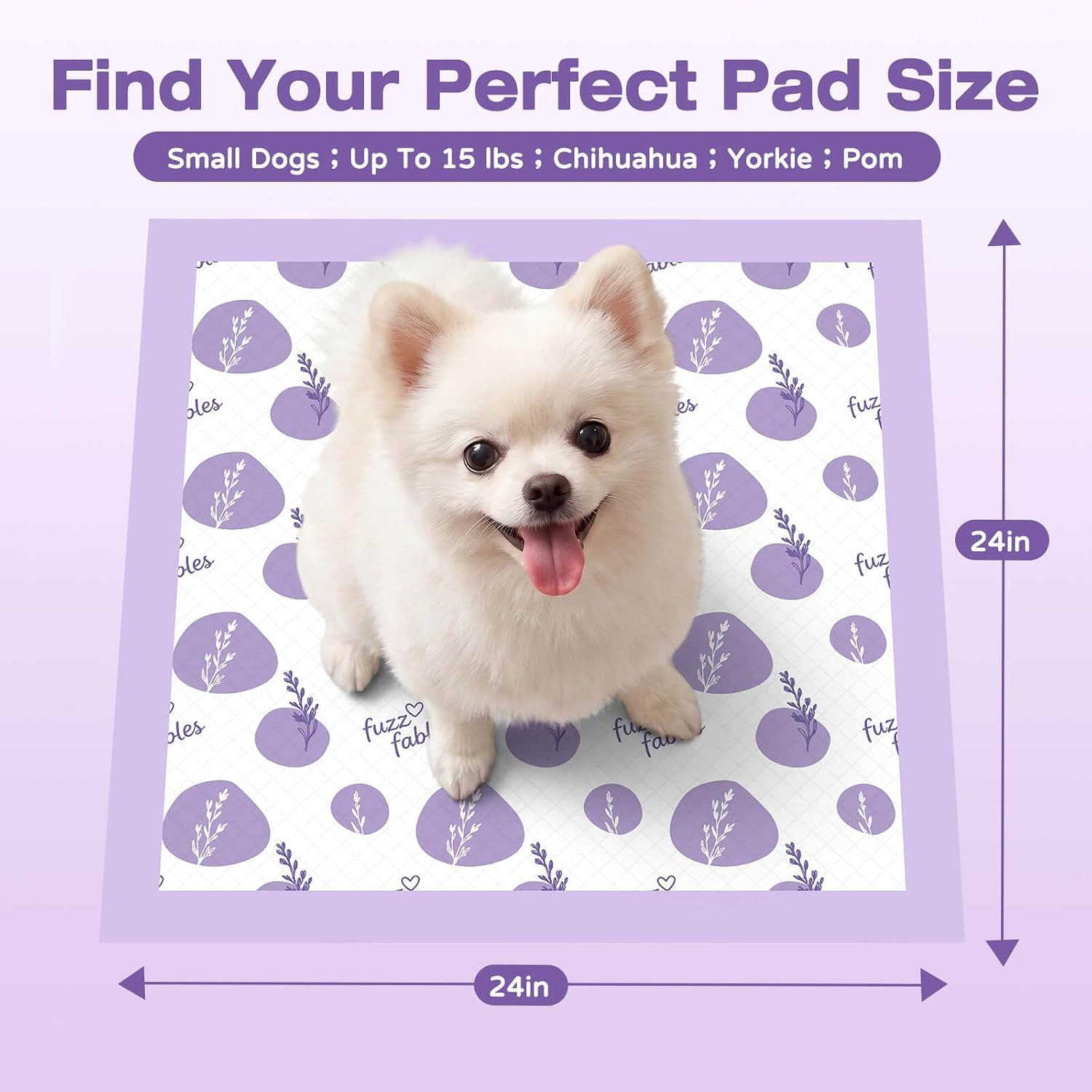 Dog Training Pads-24″X 24″,Disposable Puppy Pads,100Cts | Super Absorbent, Laven